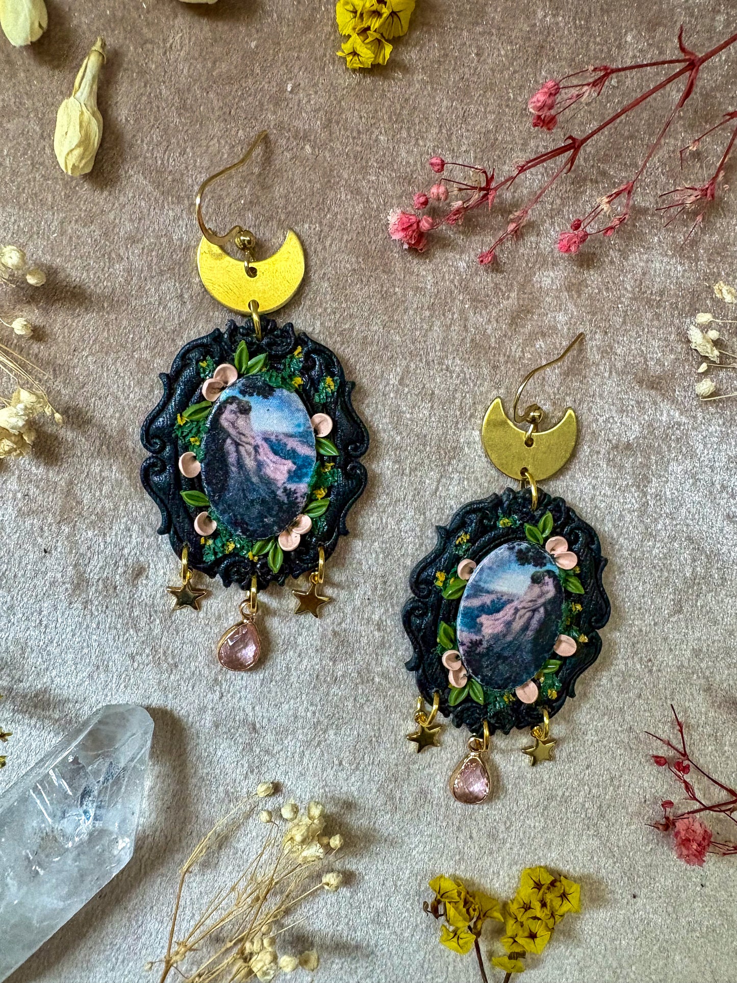 Rochegrosse's "Two Women Kissing in Nature" Painting Earrings