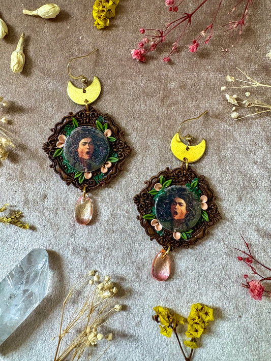 Caravaggio's "Medusa" Painting Earrings