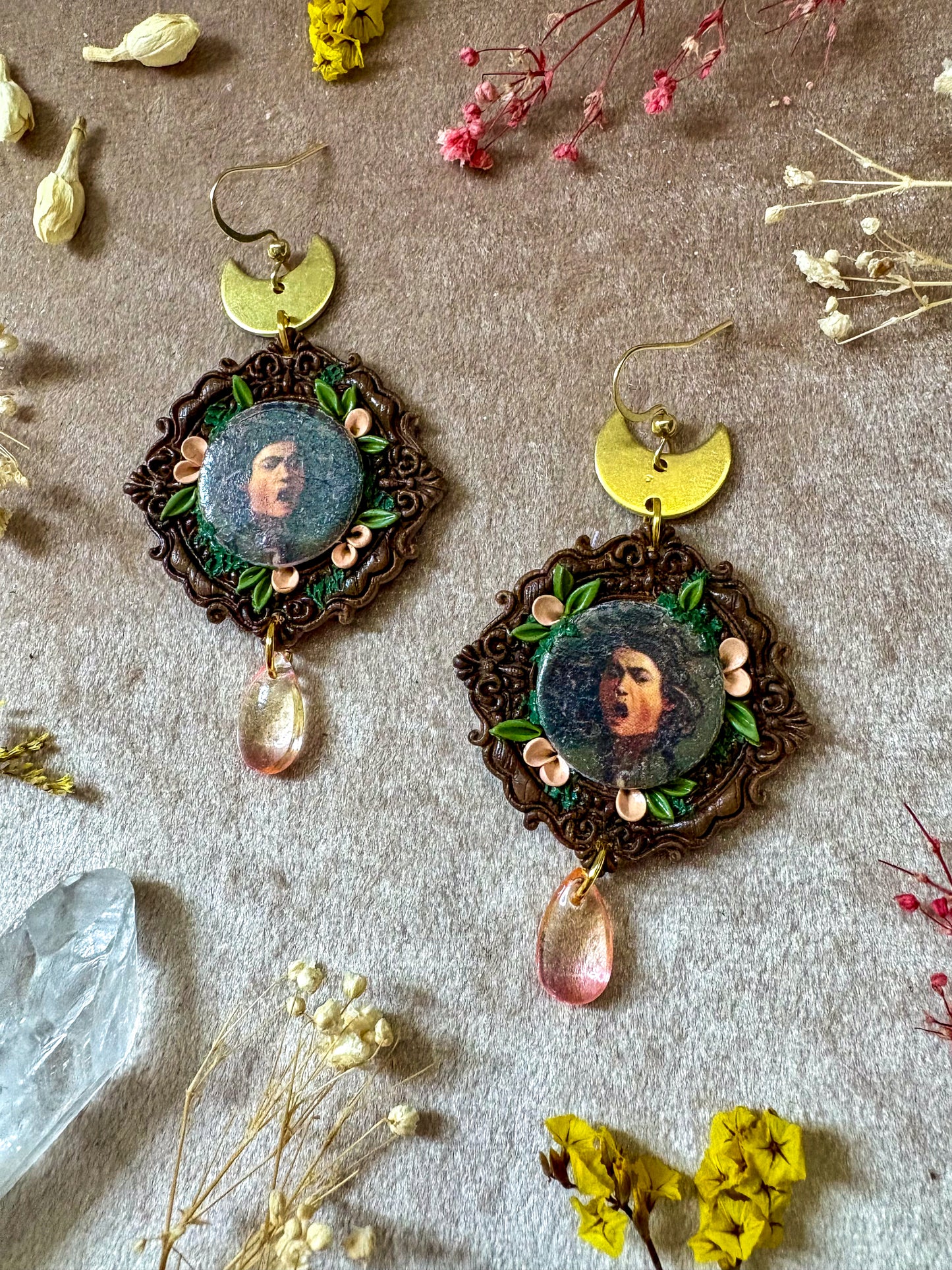 Caravaggio's "Medusa" Painting Earrings