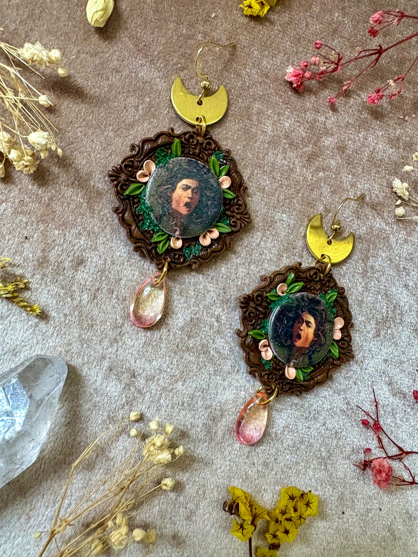 Caravaggio's "Medusa" Painting Earrings