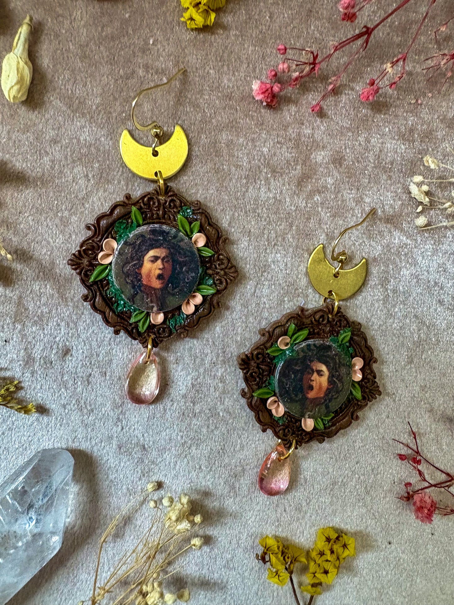 Caravaggio's "Medusa" Painting Earrings