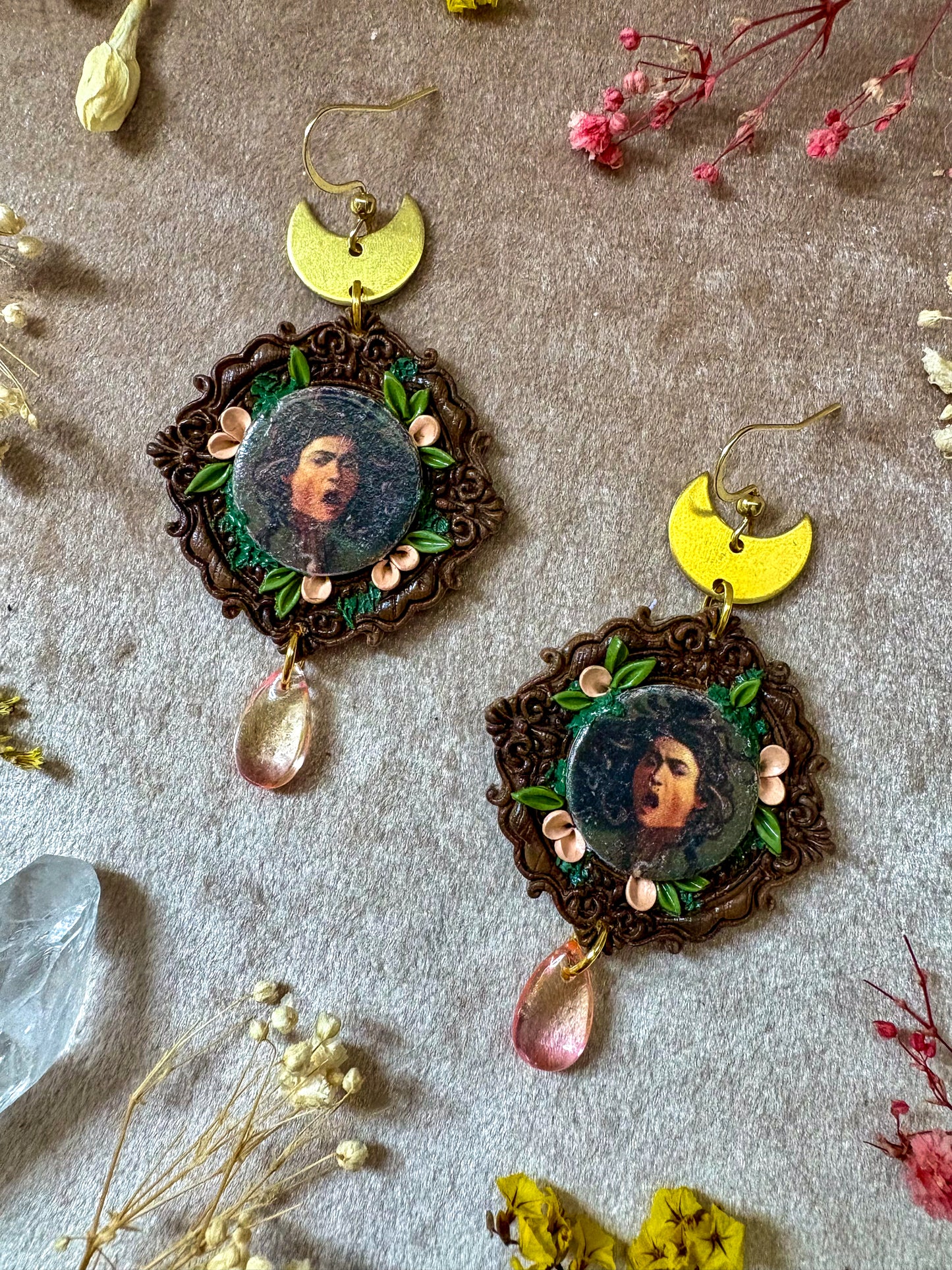 Caravaggio's "Medusa" Painting Earrings