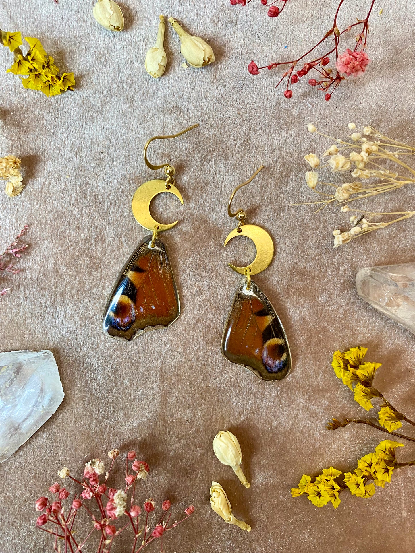 Peacock Pansy Butterfly Earrings