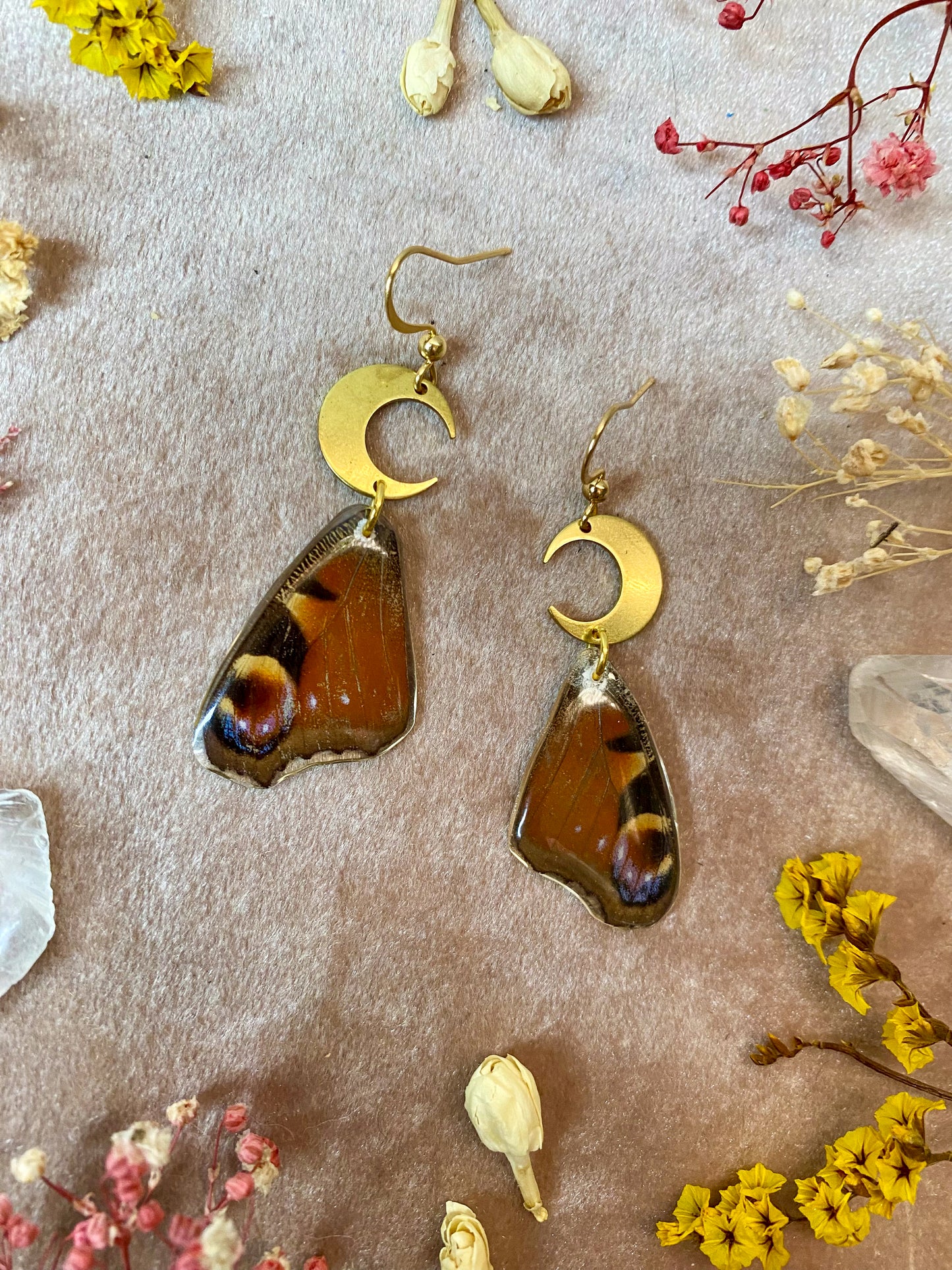 Peacock Pansy Butterfly Earrings