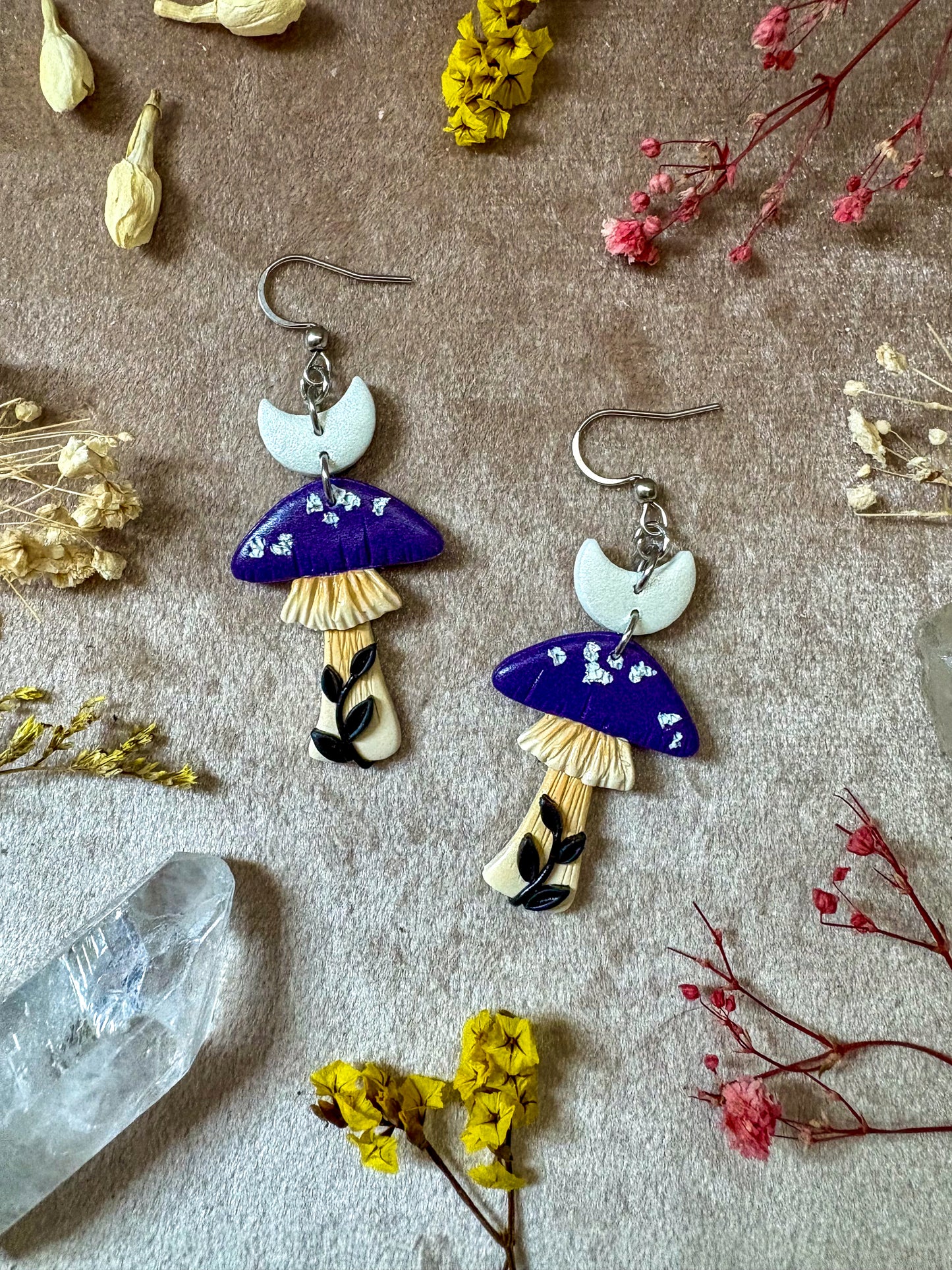 Lunar Mushroom Earrings