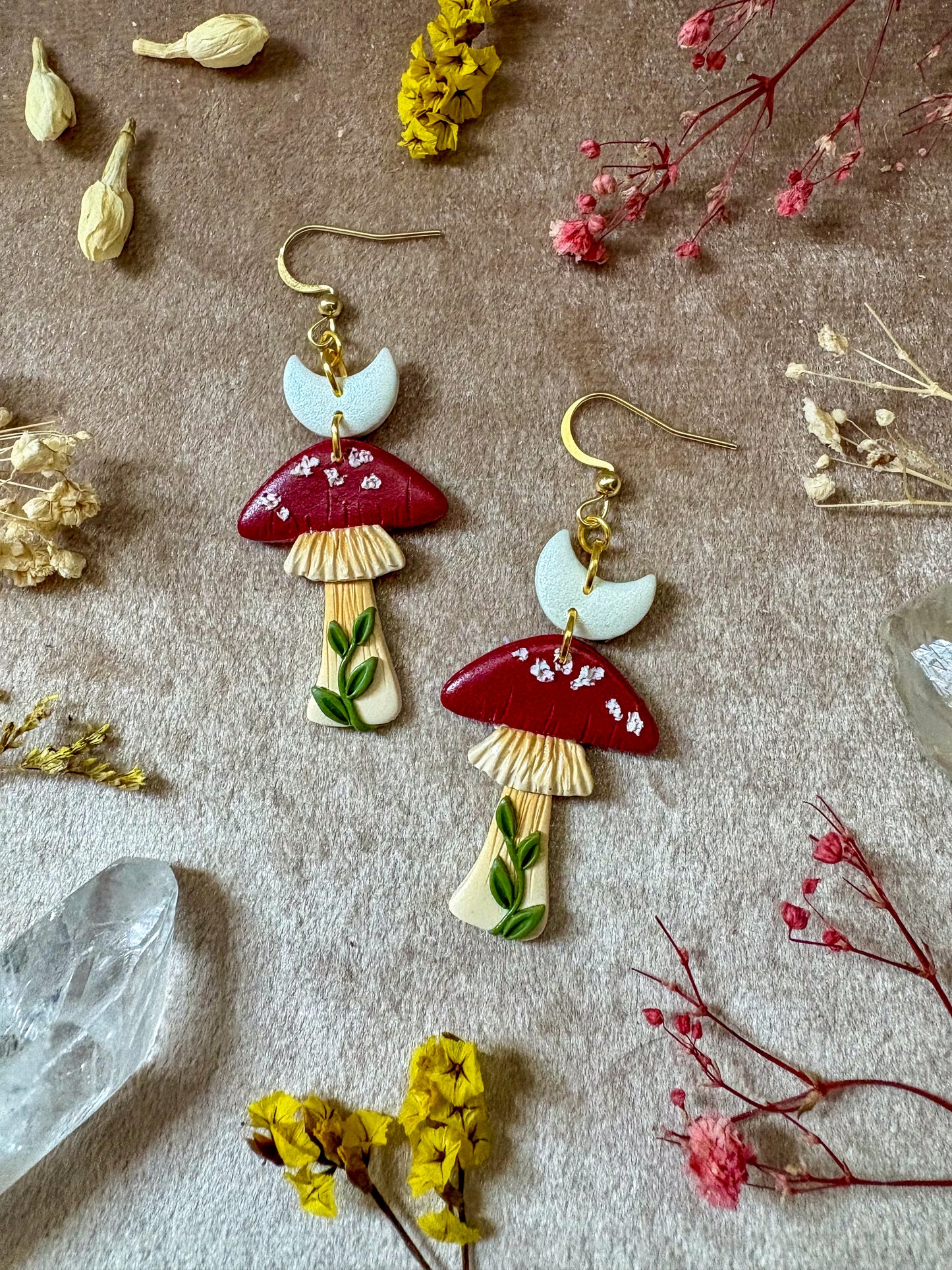 Lunar Mushroom Earrings