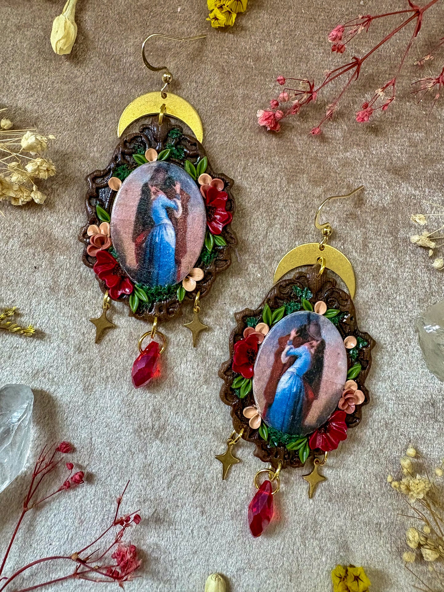 Hayez's "The Kiss" Painting Earrings