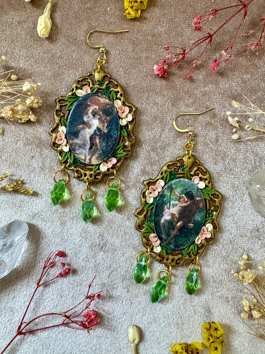 Cot's "Springtime," and "The Storm" Painting Earrings