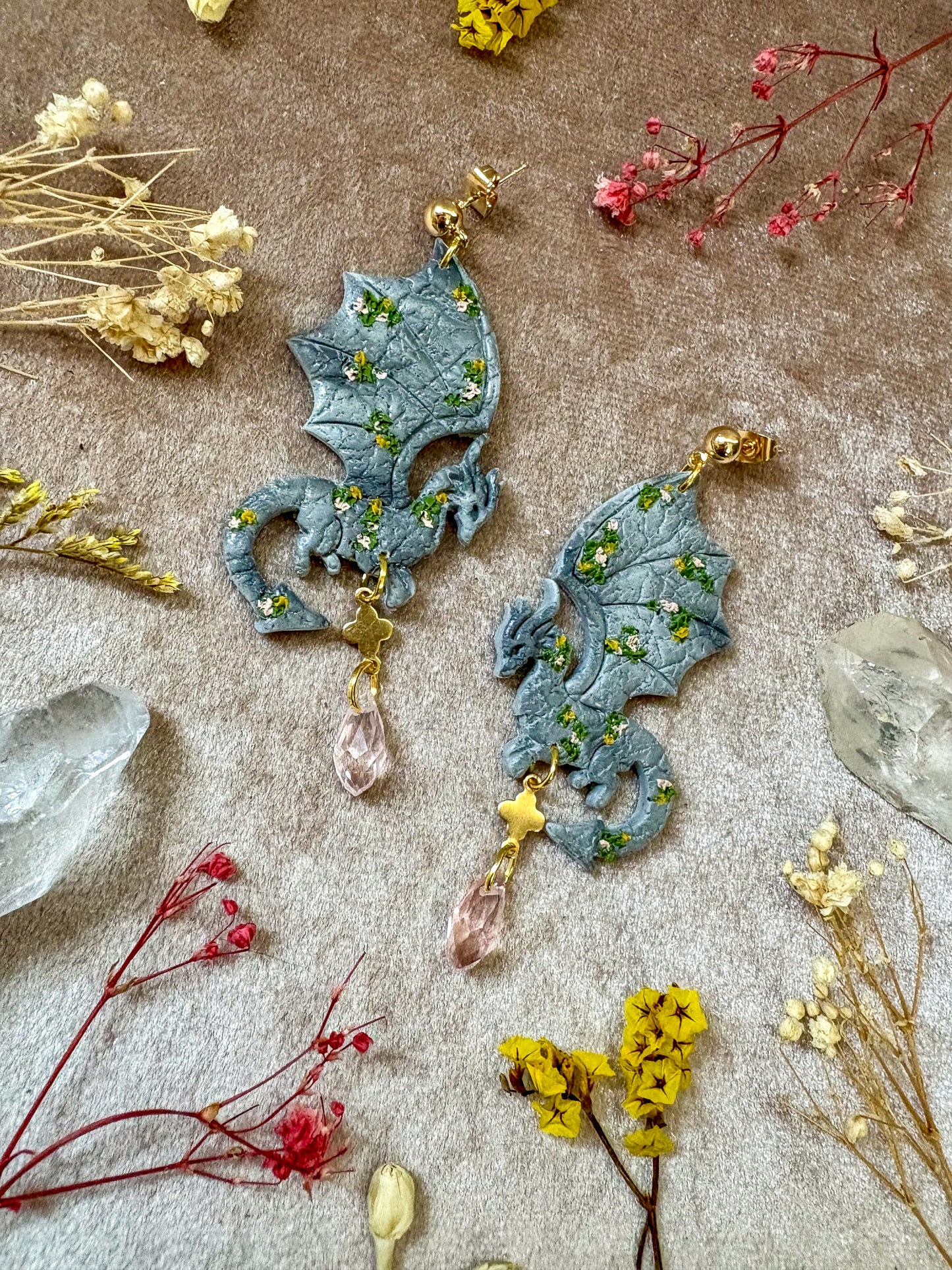 Stone Perch Dragon Earrings