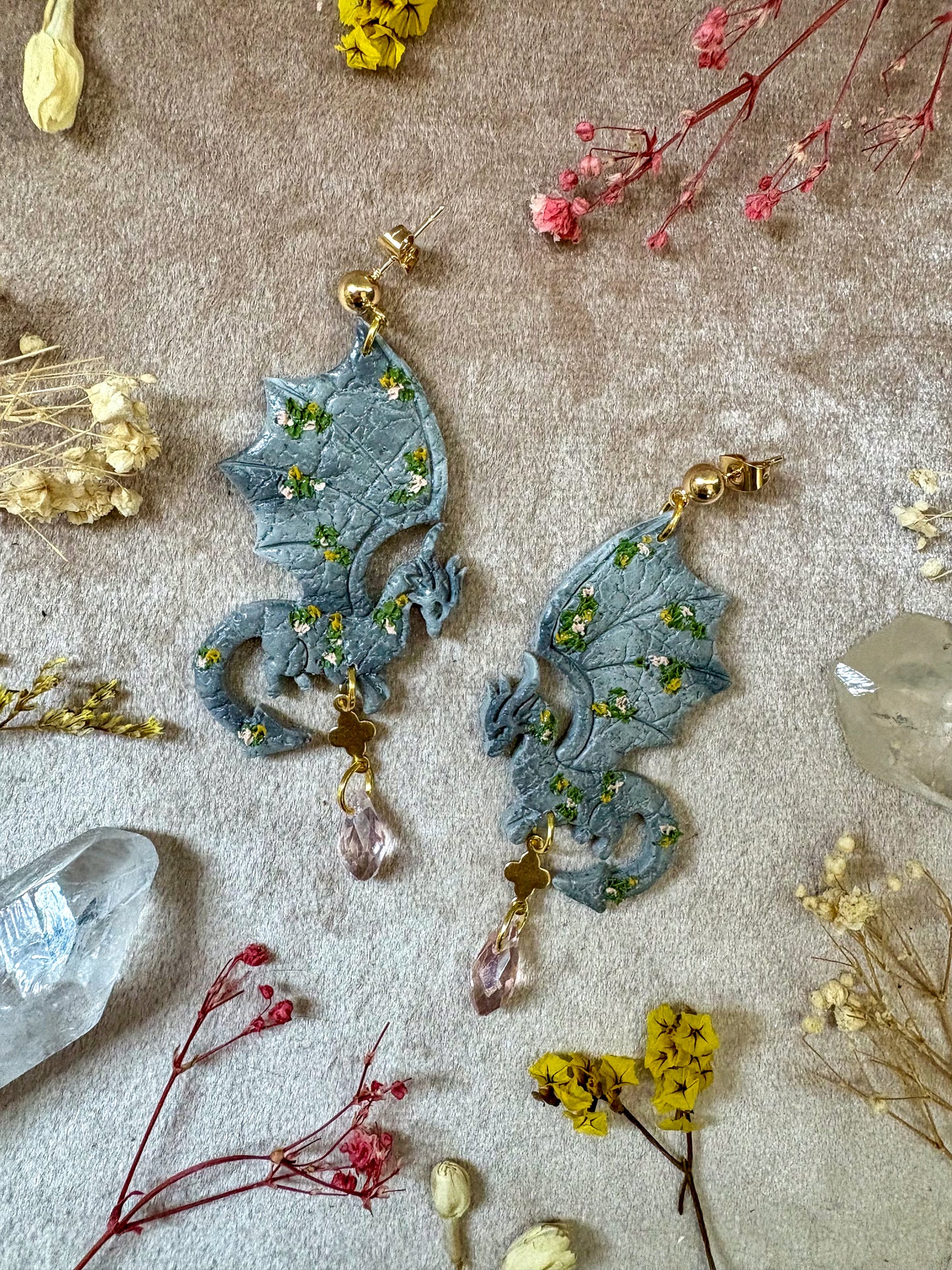 Stone Perch Dragon Earrings