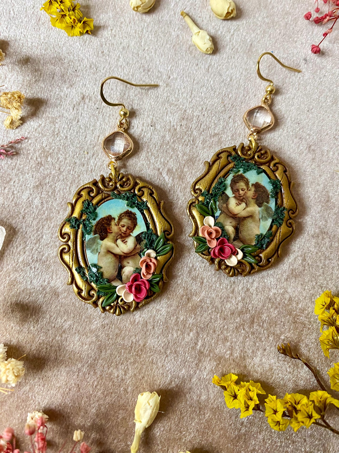 Bouguereau's "L'Amour et Psyche, enfants" Frame Earrings