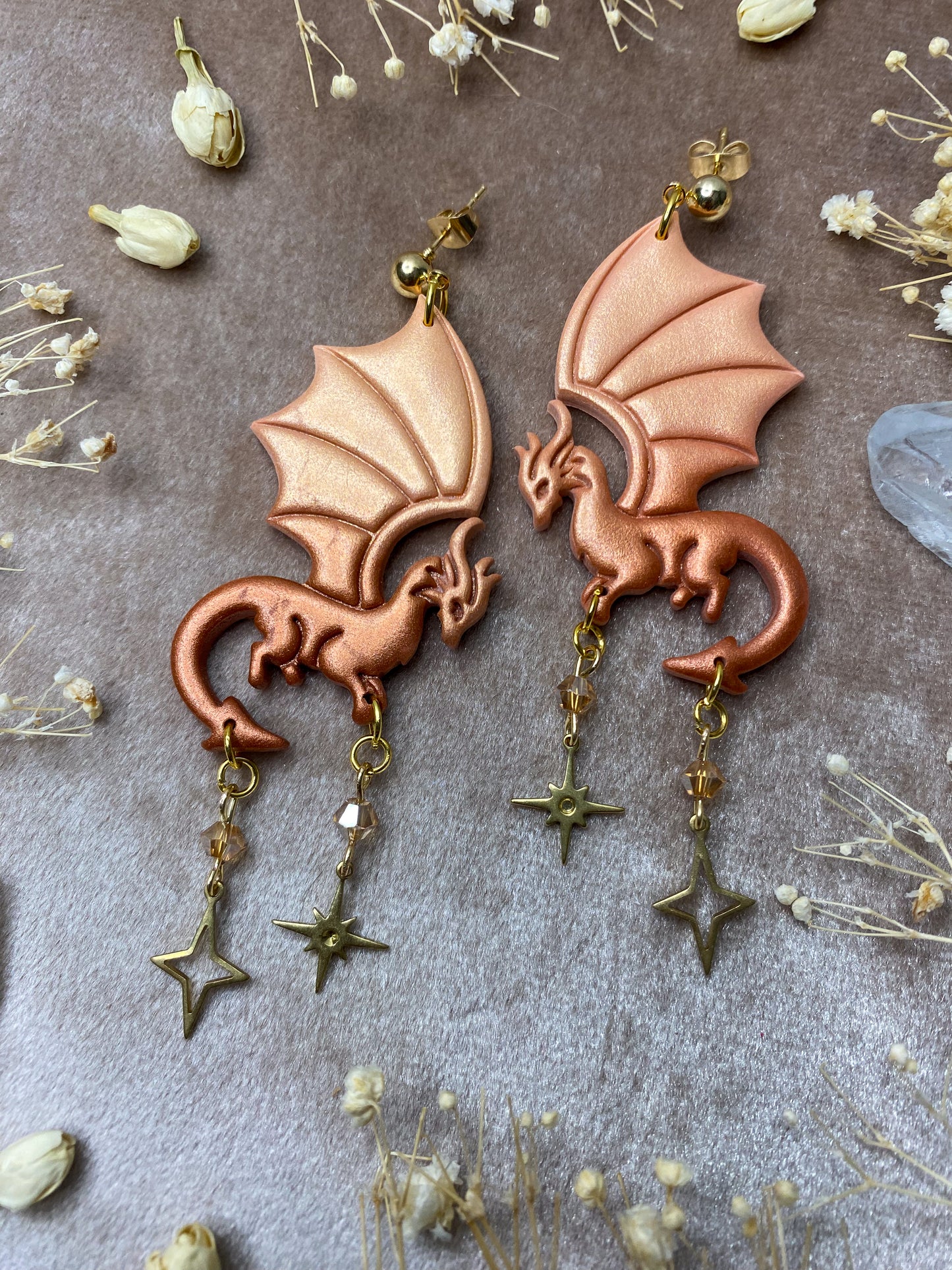 Elemental Dragon Earrings - Fire
