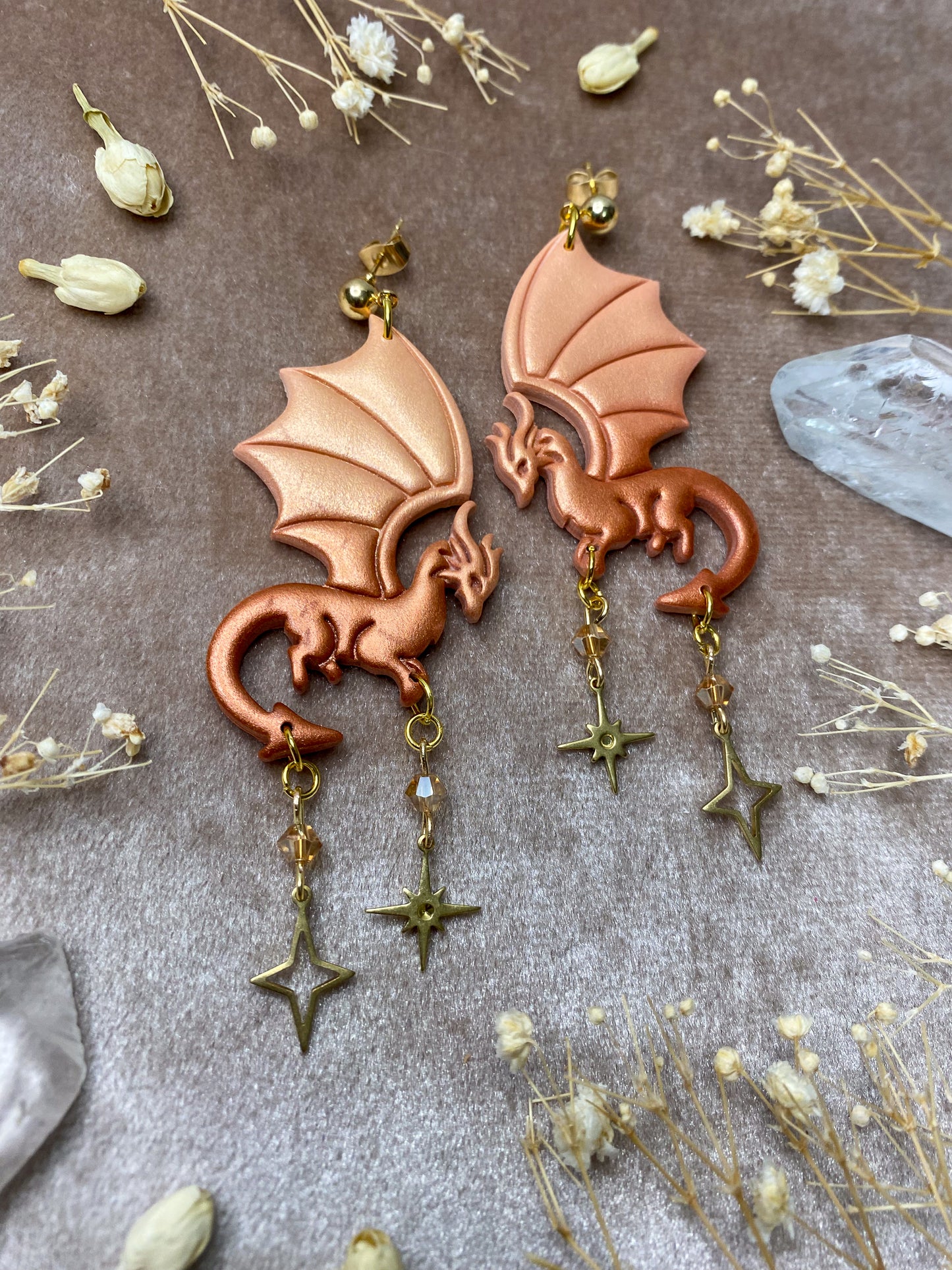 Elemental Dragon Earrings - Fire