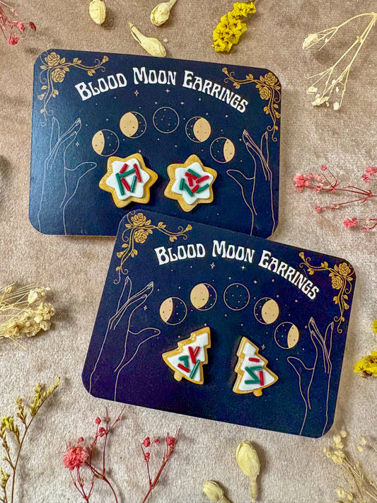 Festive Sugar Cookie Stud Earrings