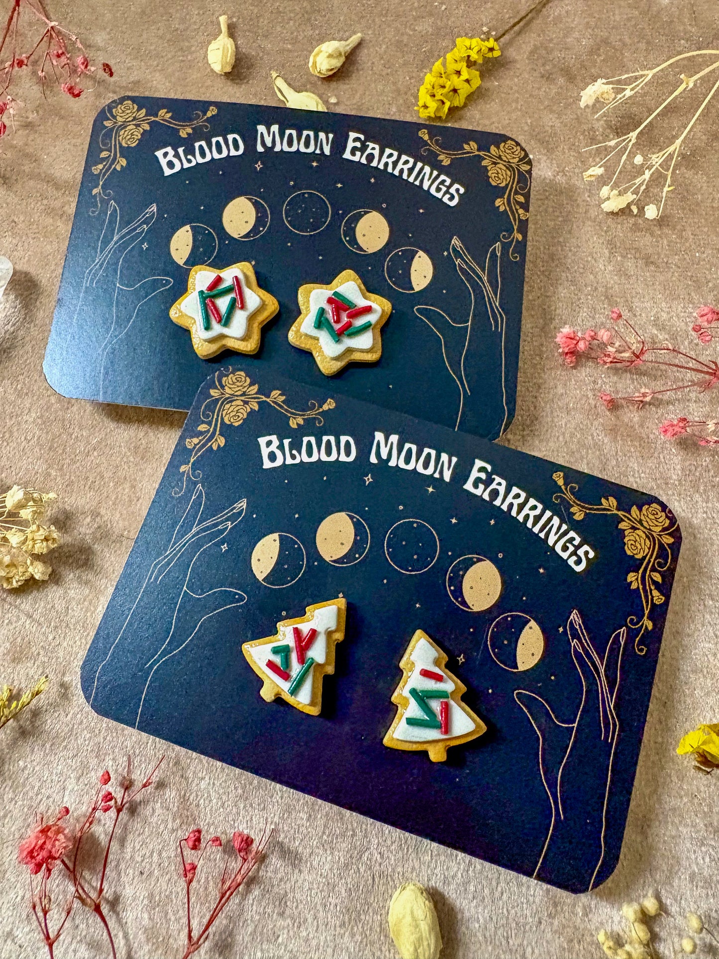 Festive Sugar Cookie Stud Earrings
