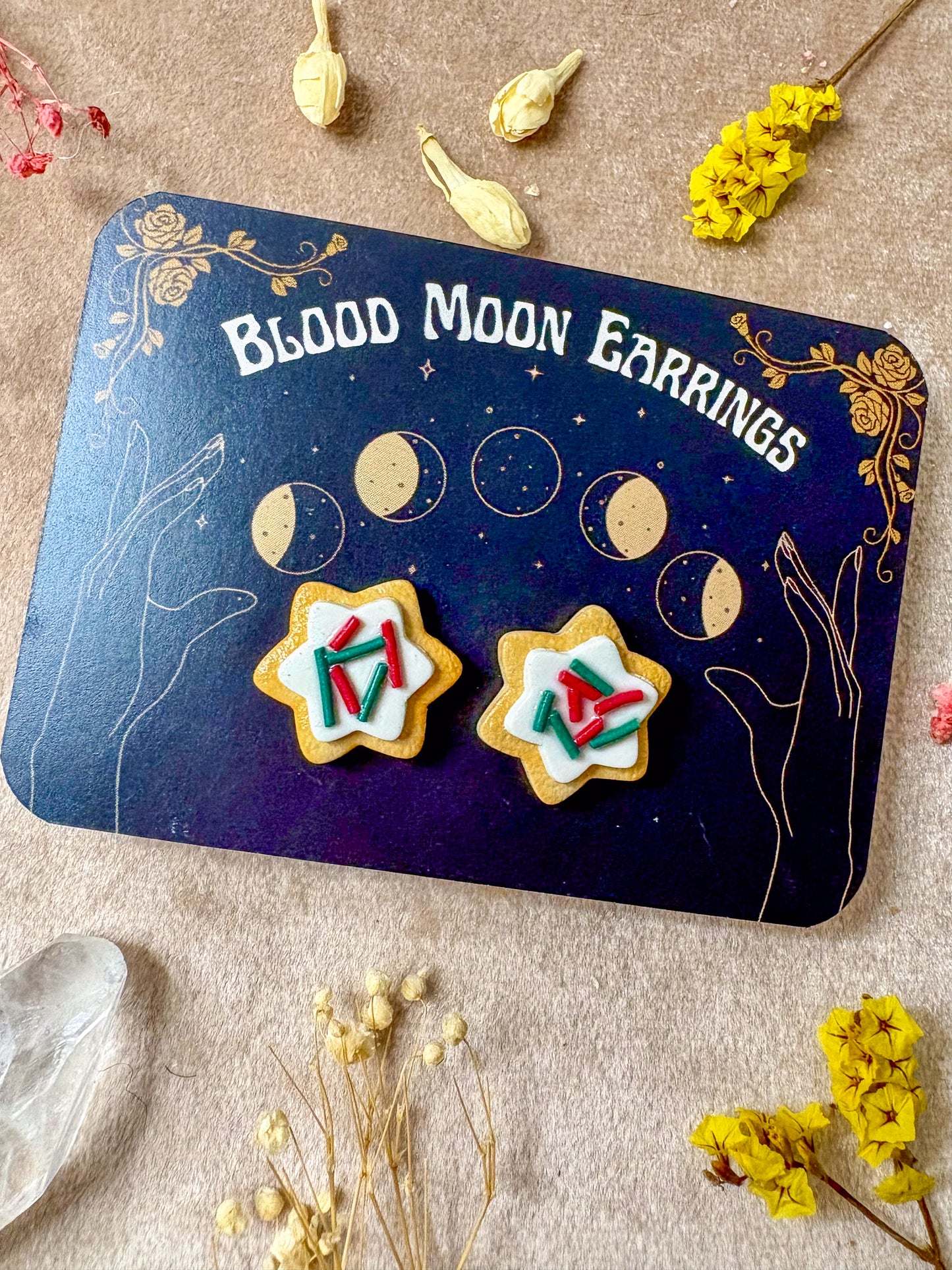 Festive Sugar Cookie Stud Earrings