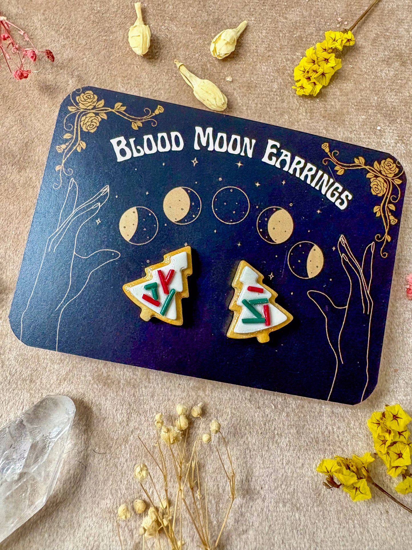 Festive Sugar Cookie Stud Earrings