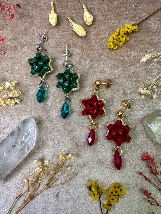 Holiday Gift Bow Earrings