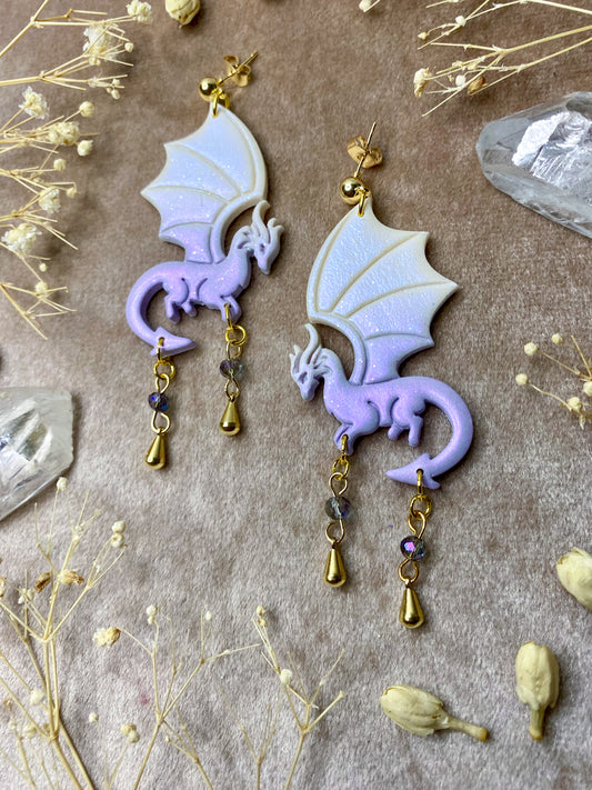 Elemental Dragon Earrings - Air