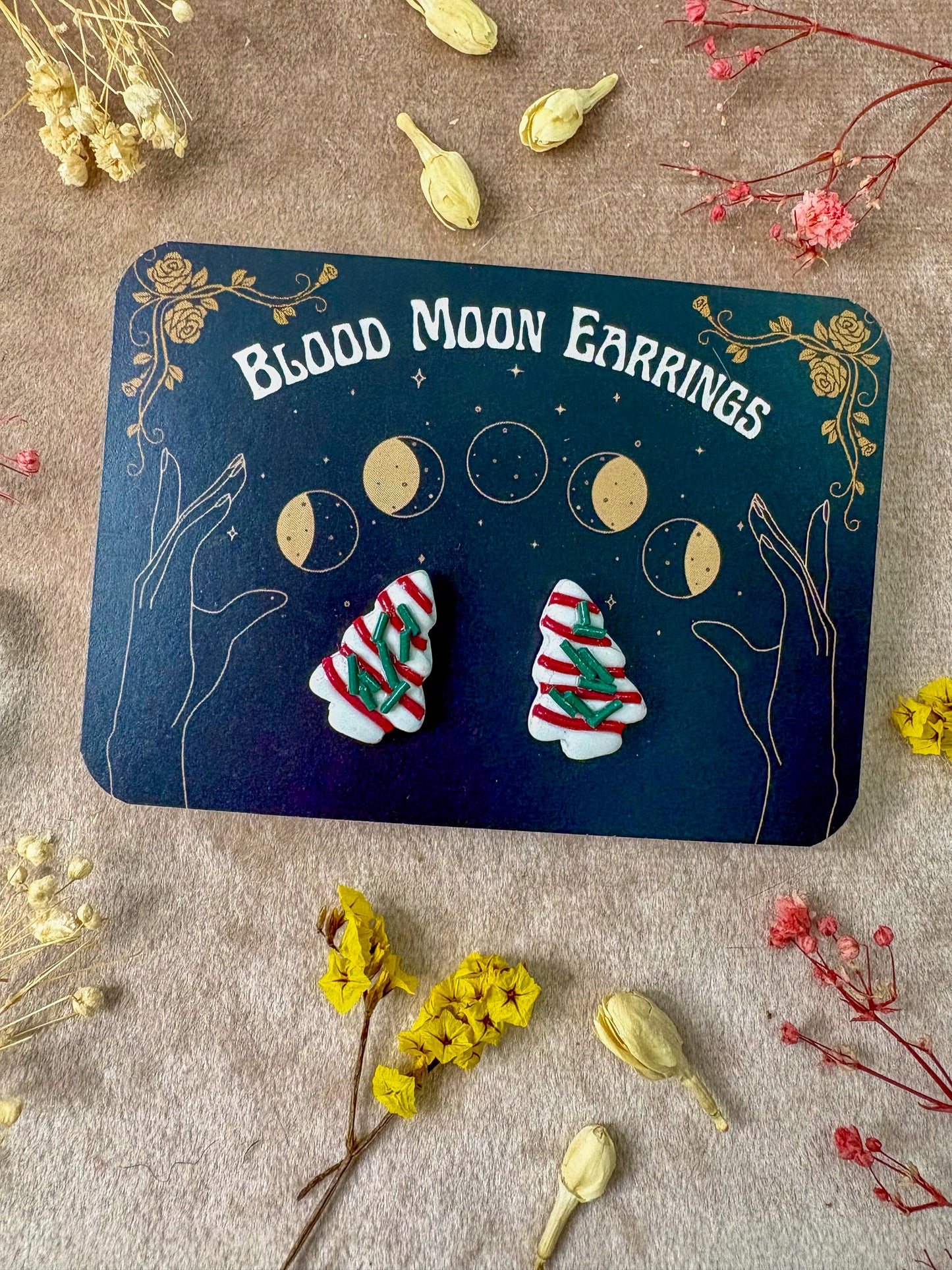 Christmas Tree Cake Stud Earrings