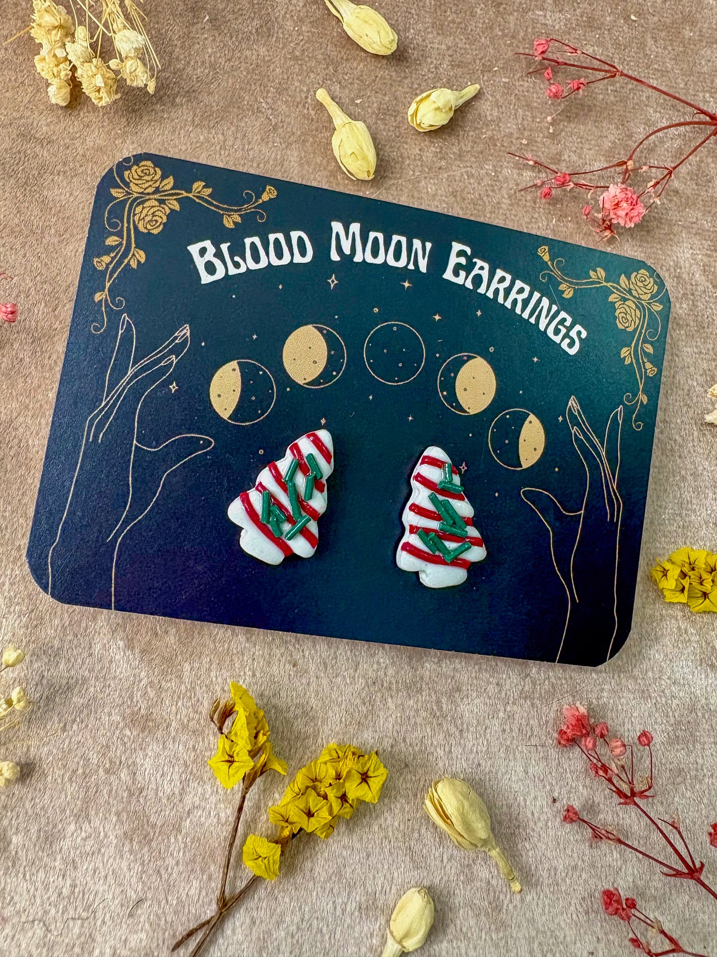 Christmas Tree Cake Stud Earrings