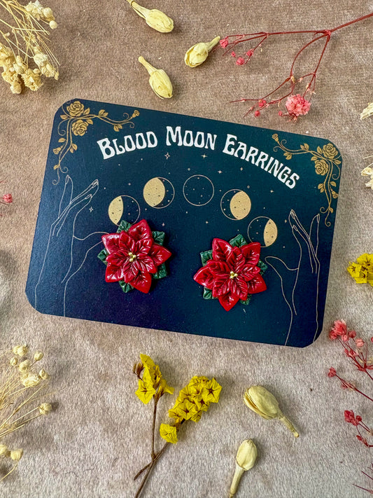 Poinsettia Stud Earrings