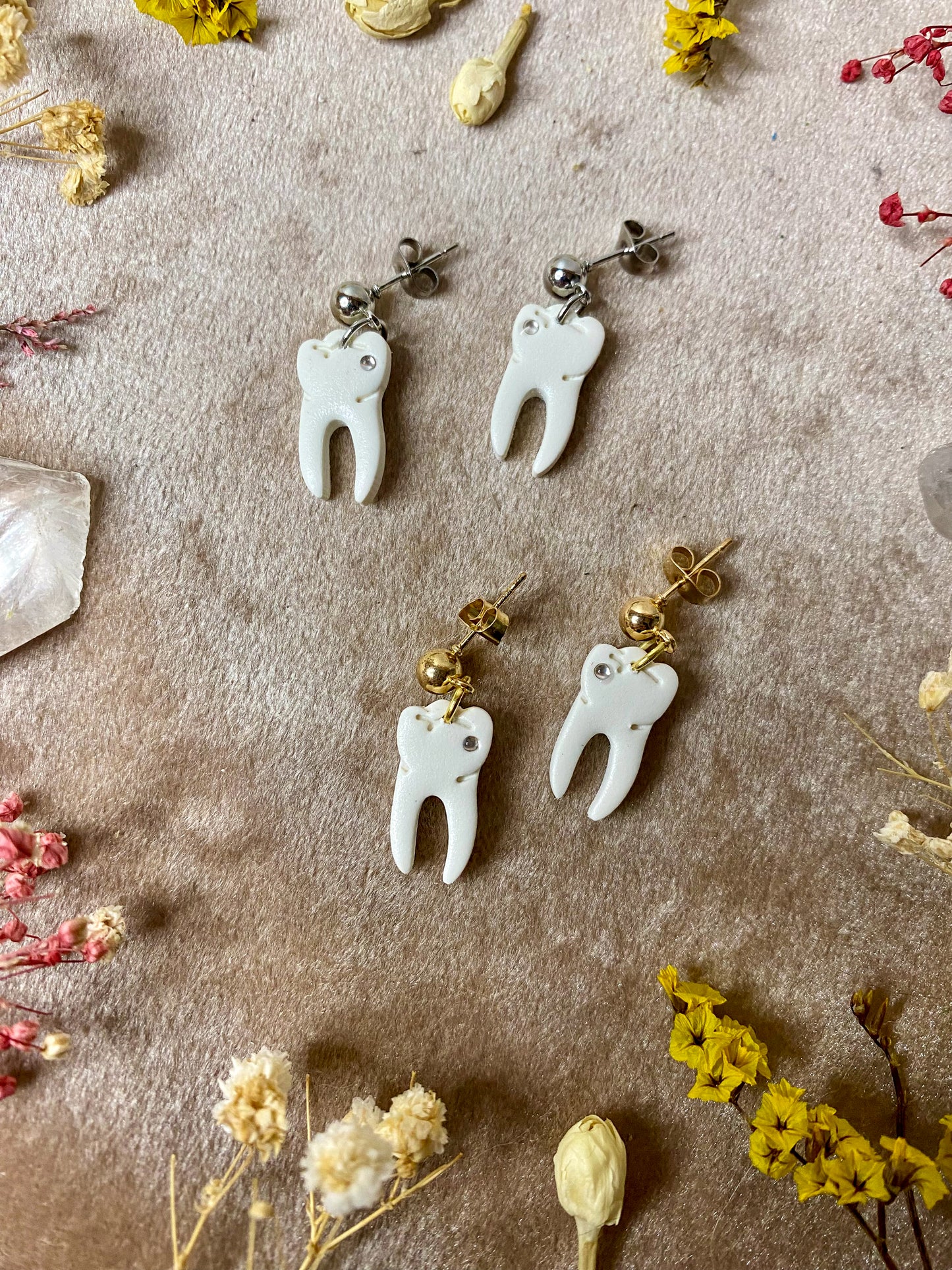 Jeweled Tooth Midi Earrings