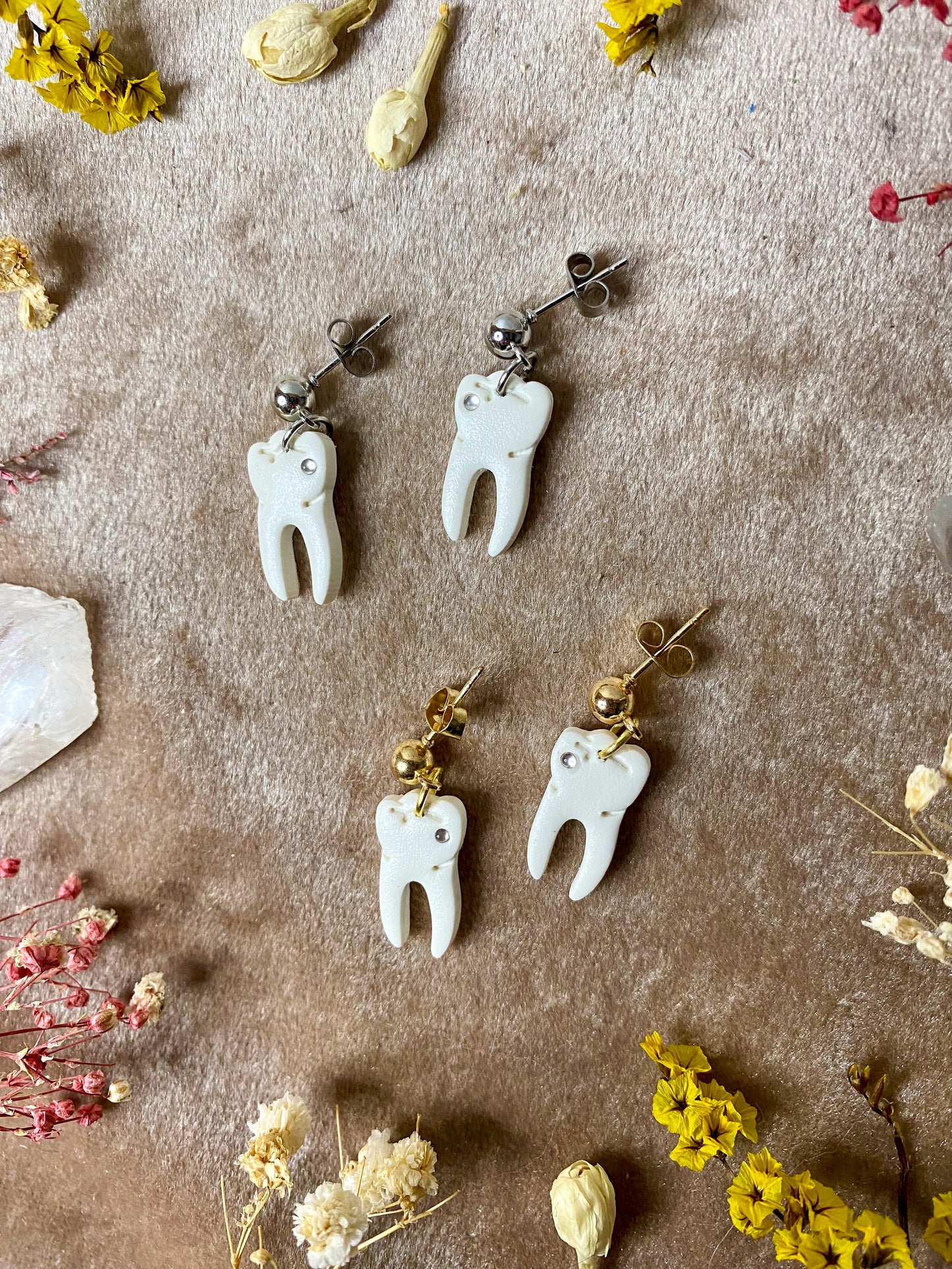 Jeweled Tooth Midi Earrings