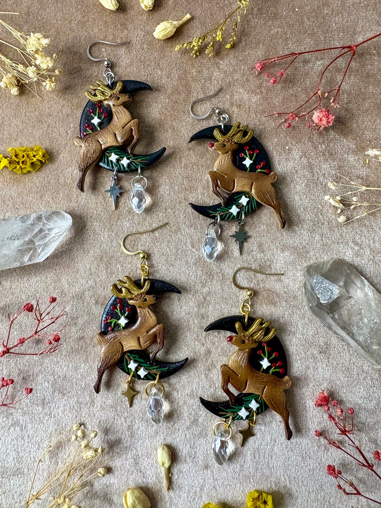 Reindeer Moon Earrings