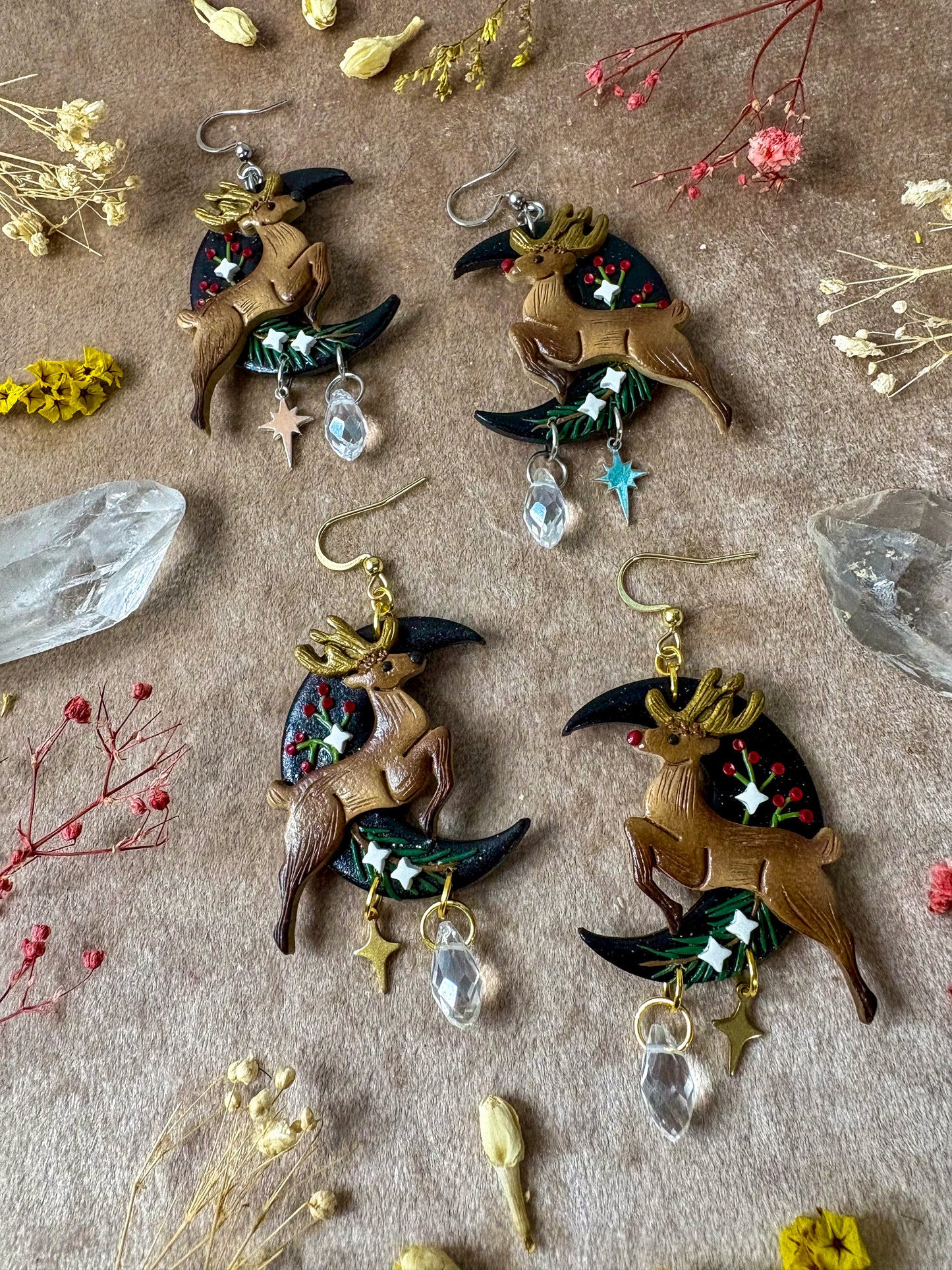Reindeer Moon Earrings