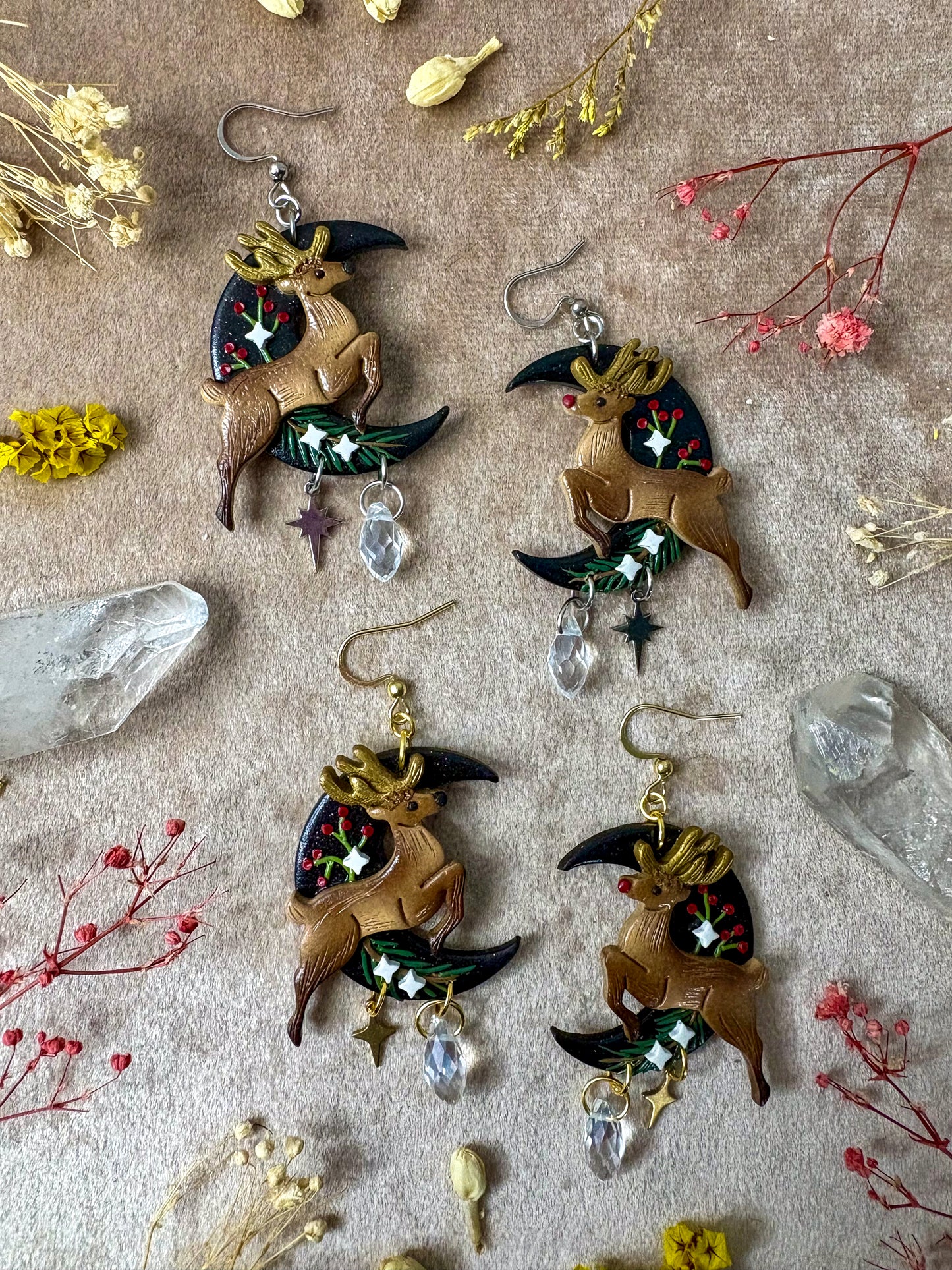 Reindeer Moon Earrings