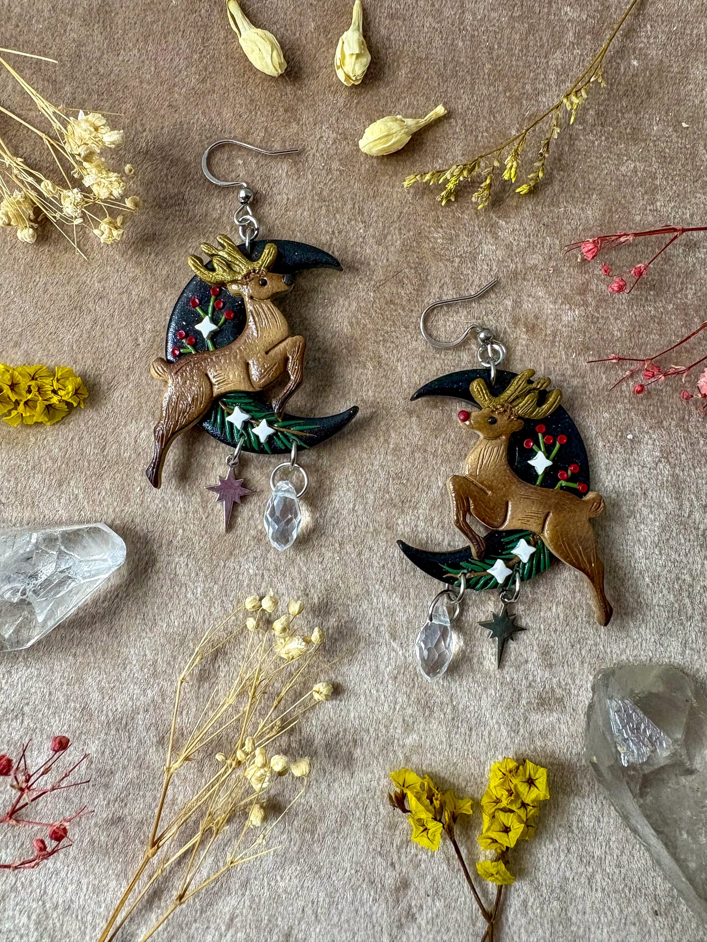 Reindeer Moon Earrings