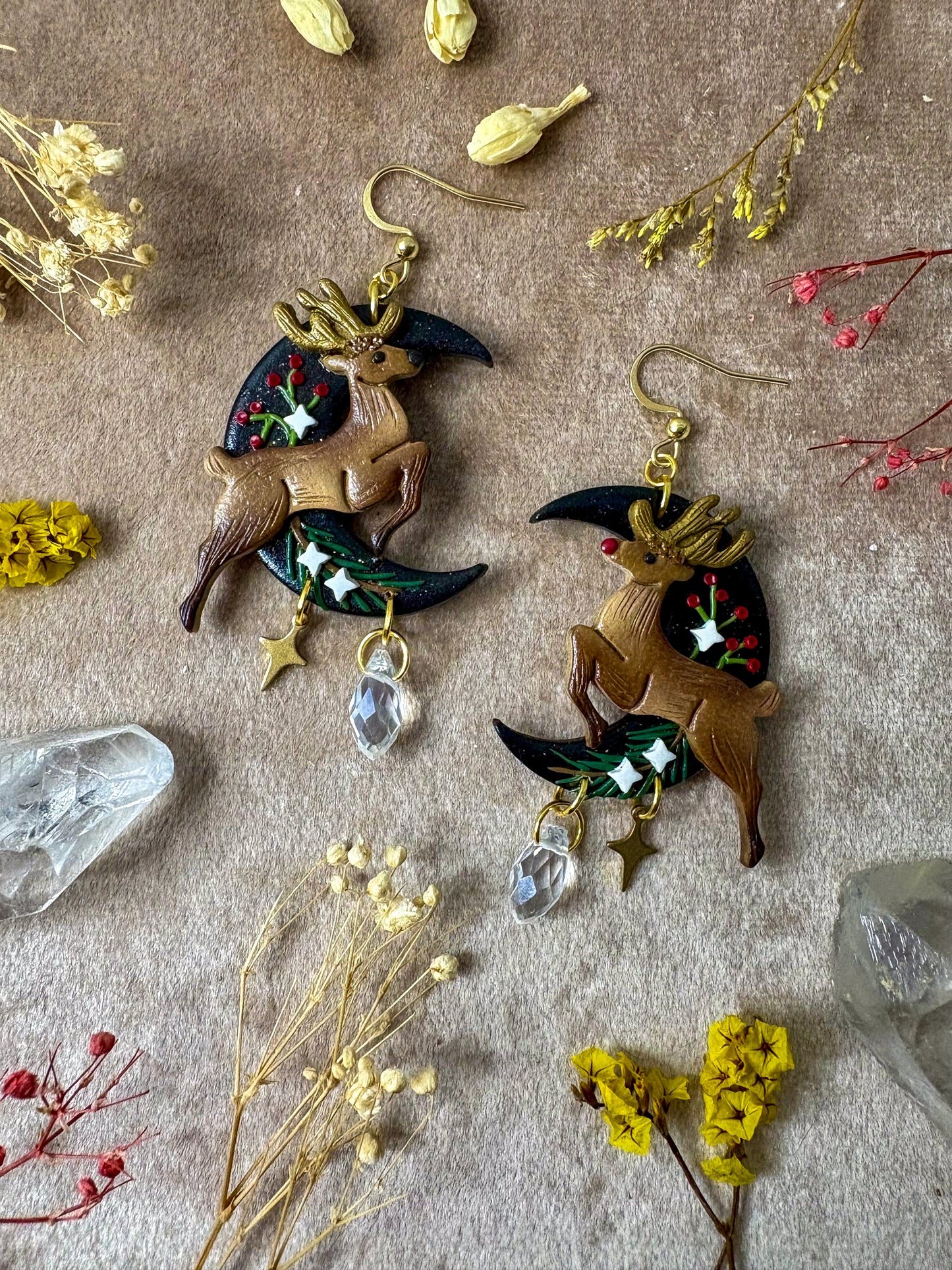 Reindeer Moon Earrings