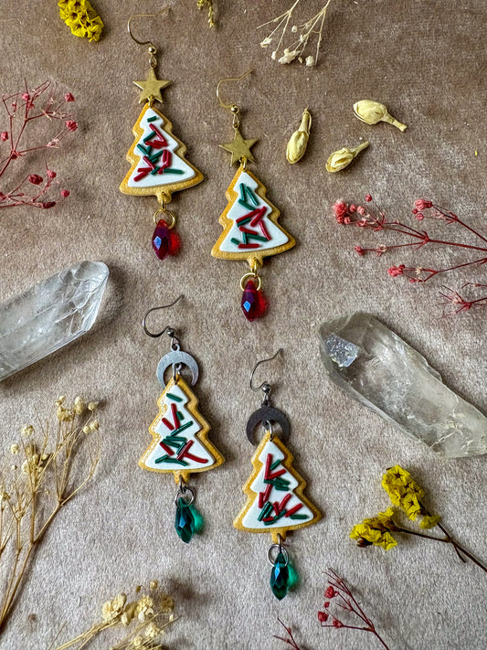 Christmas Tree Sprinkle Cookie Earrings
