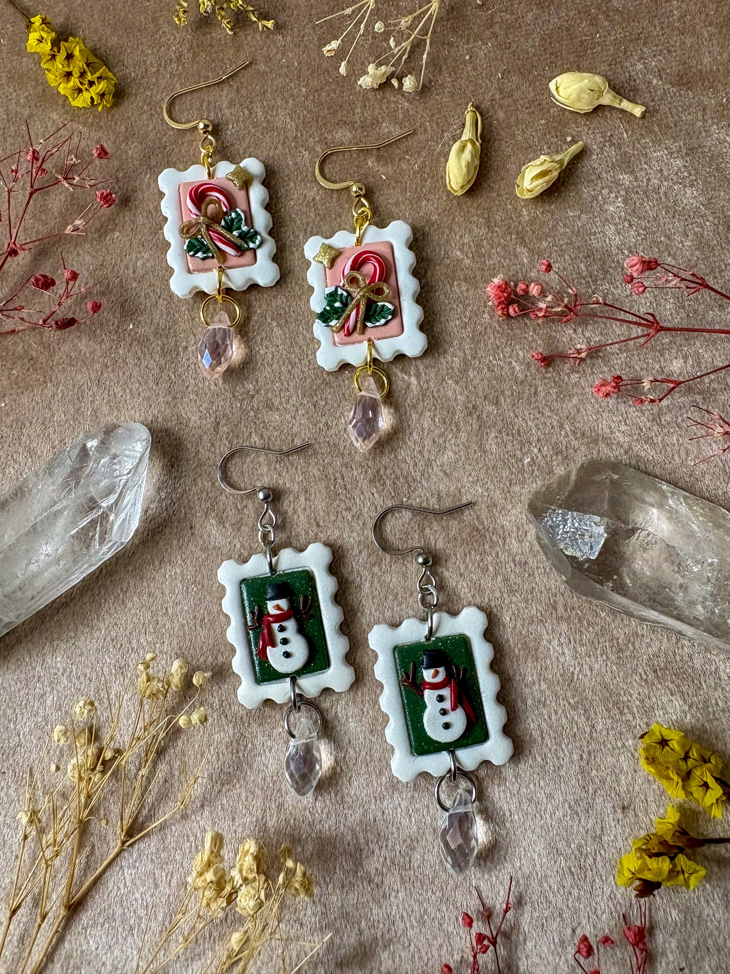 Festive Holiday Stamp Earrings