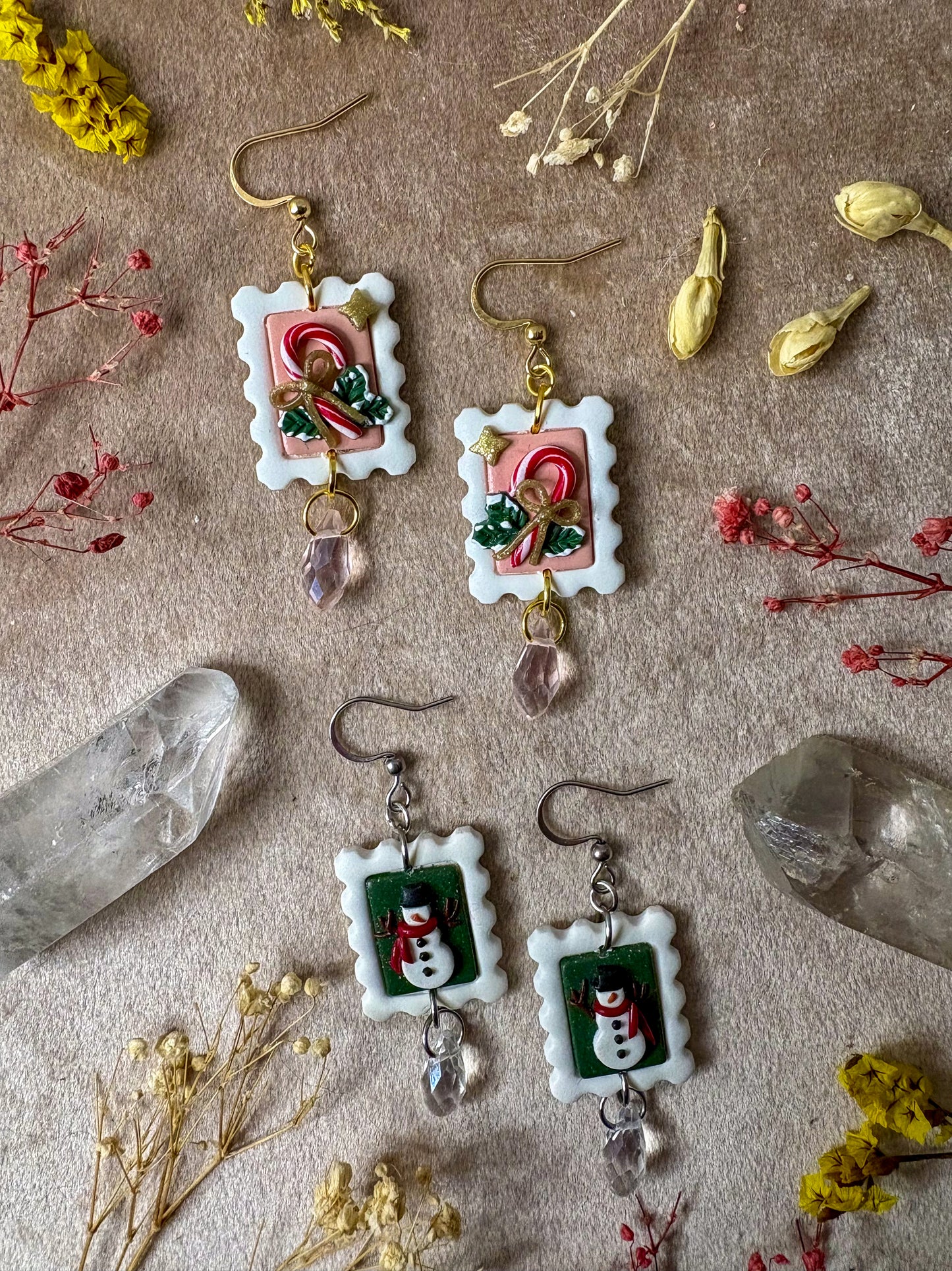 Festive Holiday Stamp Earrings