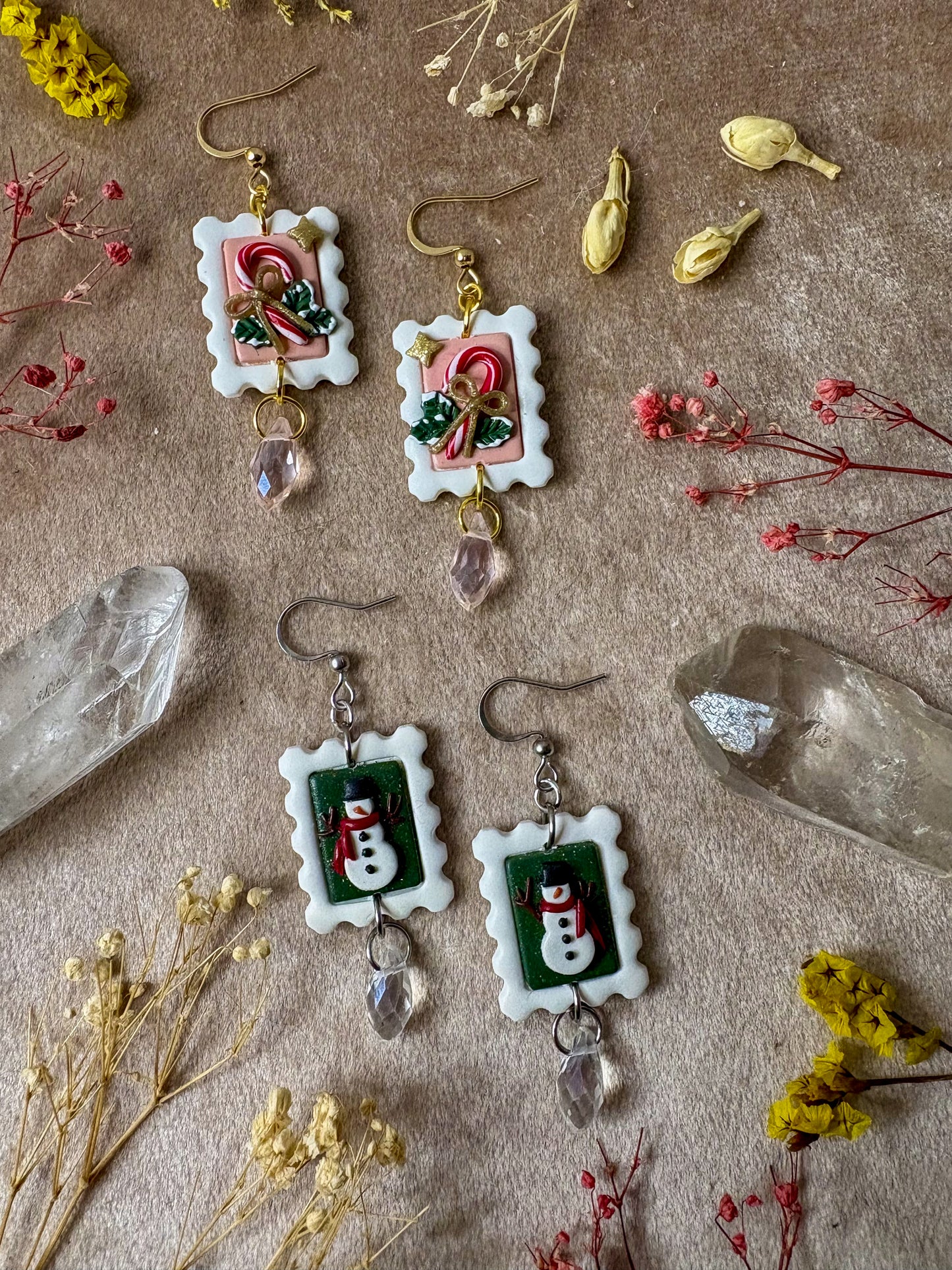 Festive Holiday Stamp Earrings