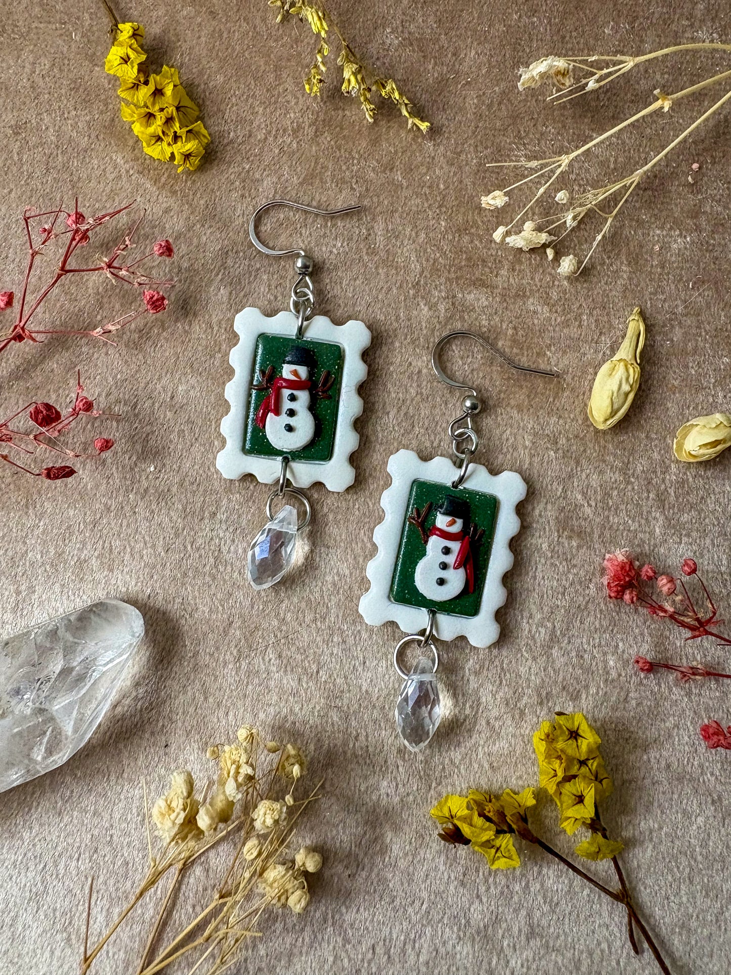 Festive Holiday Stamp Earrings
