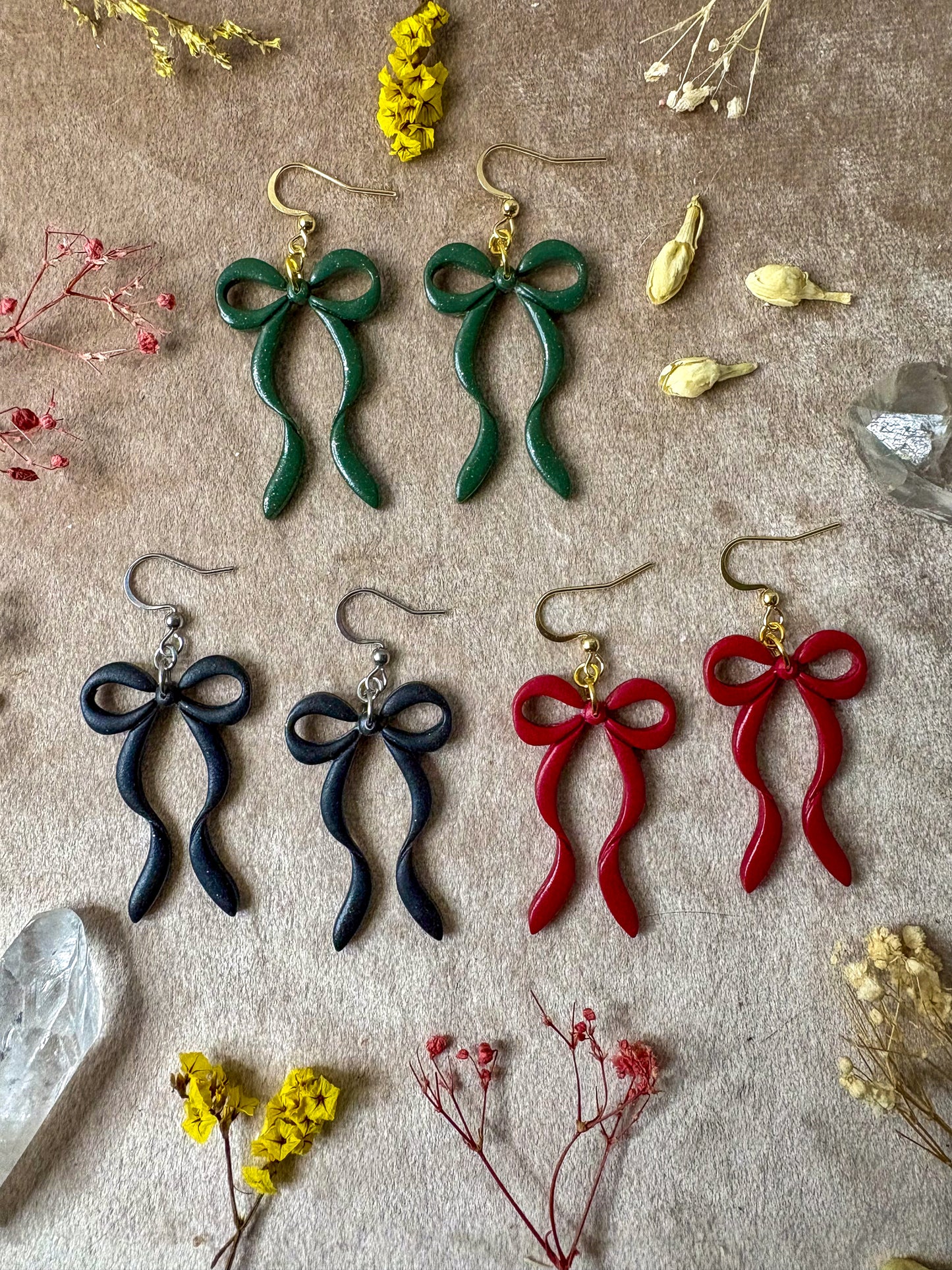 Thin Festive Bow Earrings