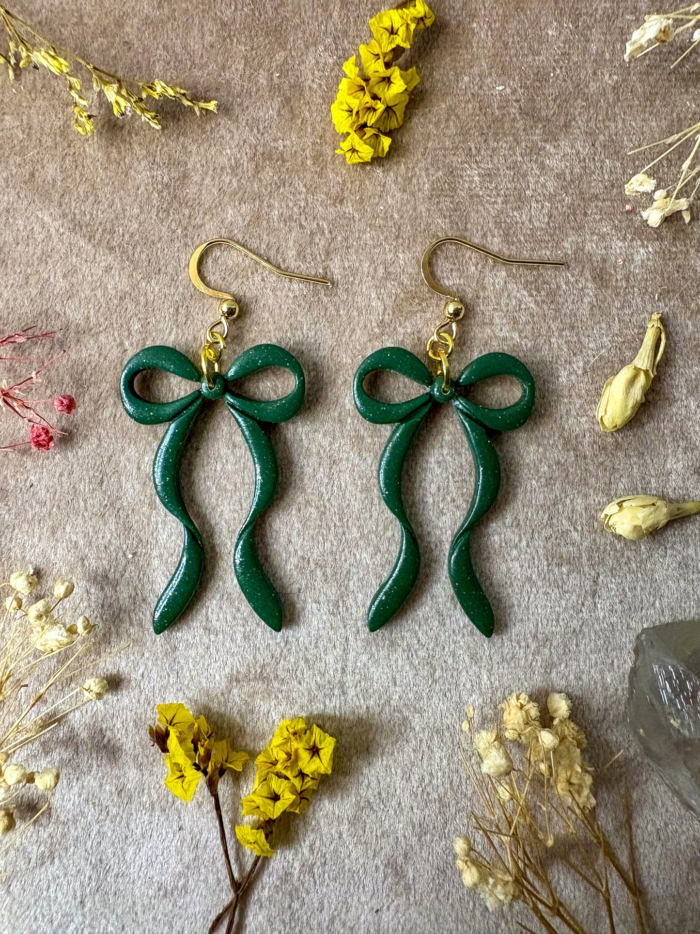 Thin Festive Bow Earrings