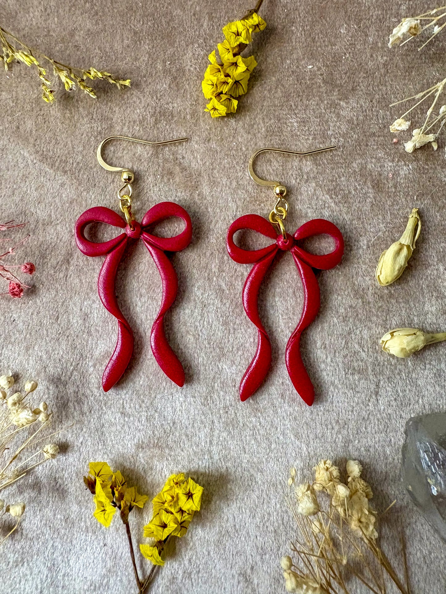 Thin Festive Bow Earrings