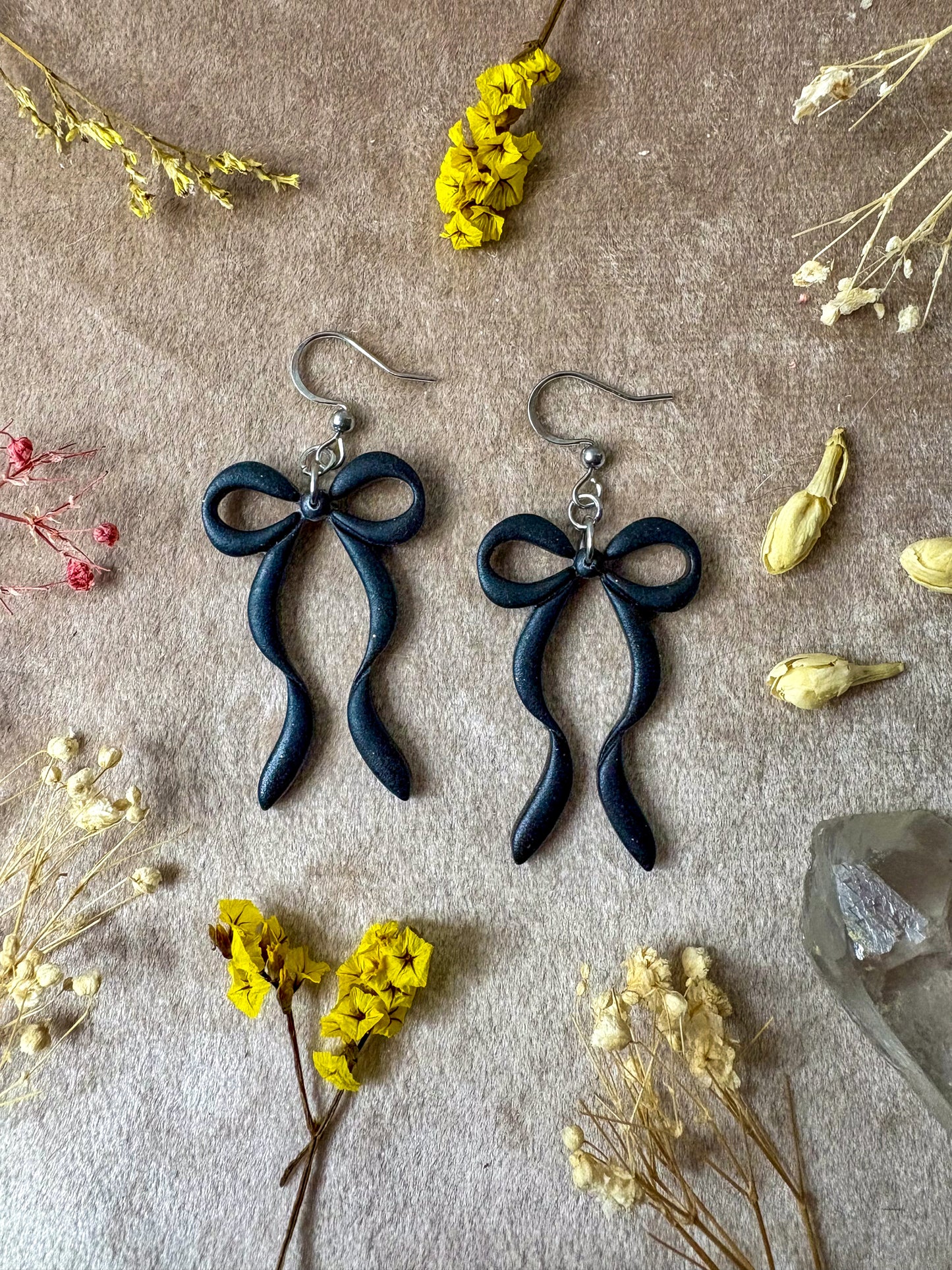 Thin Festive Bow Earrings