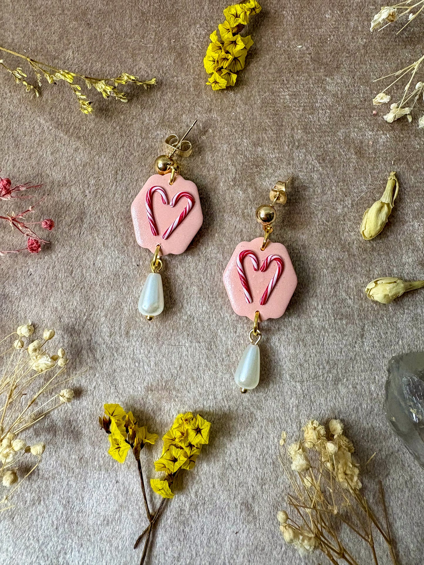 Candy Cane Heart Midi Earrings