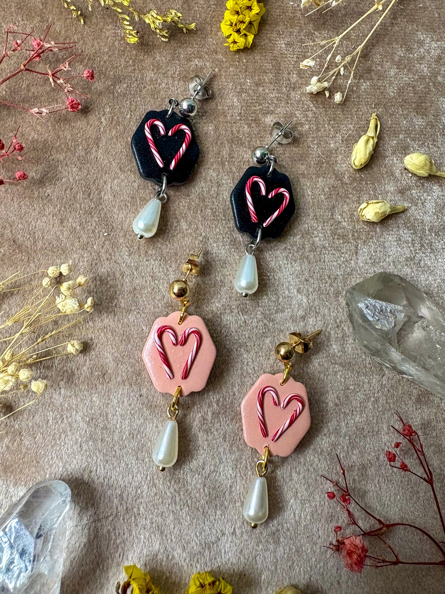 Candy Cane Heart Midi Earrings