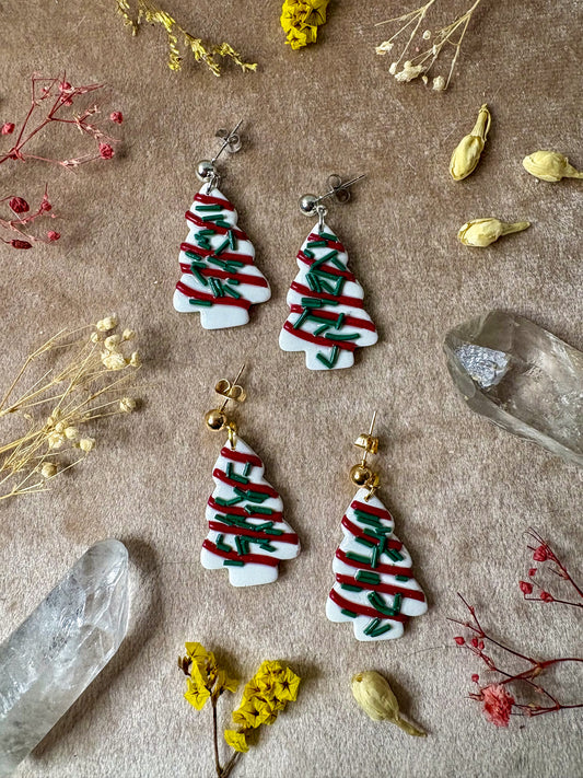Christmas Tree Cake Earrings