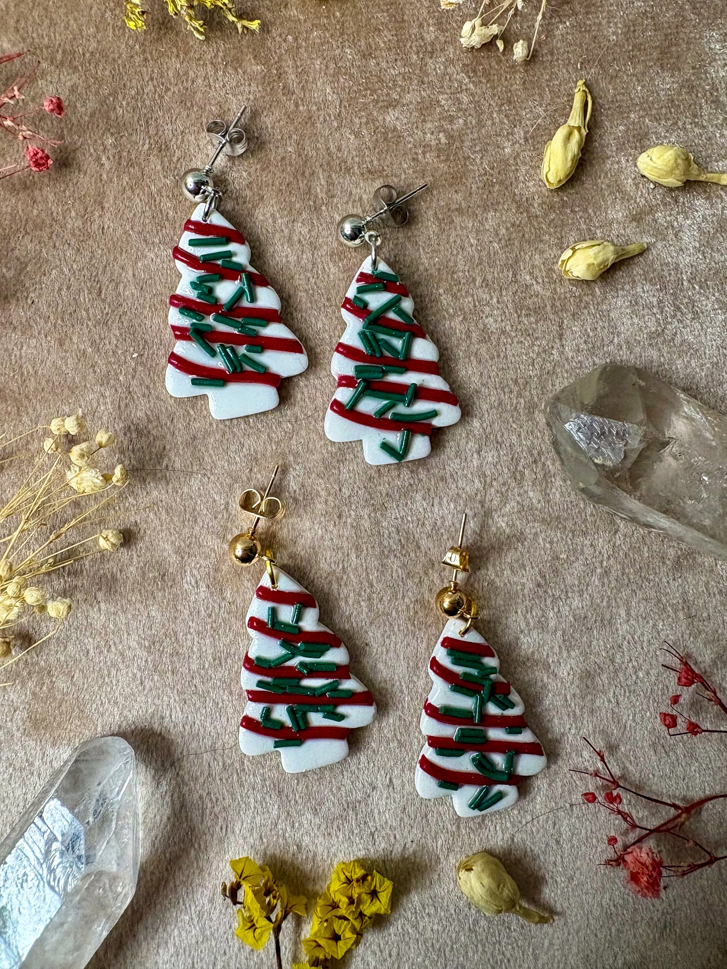 Christmas Tree Cake Earrings