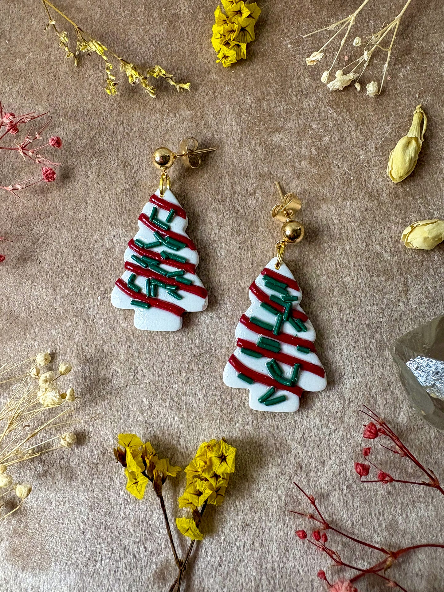 Christmas Tree Cake Earrings