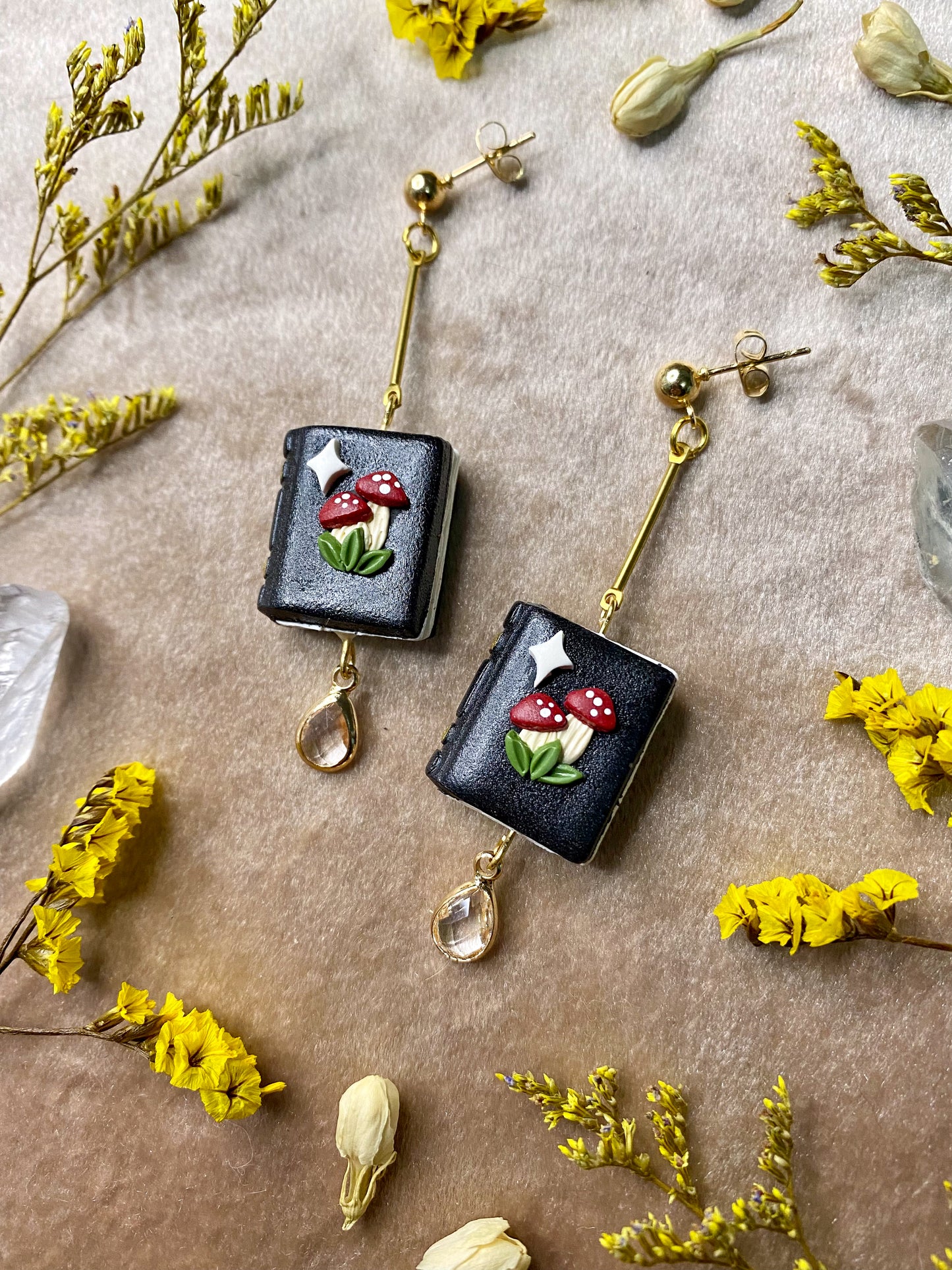Mushroom Book Earrings