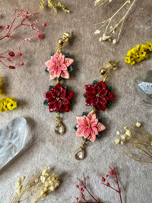 Poinsettia Dangle Earrings
