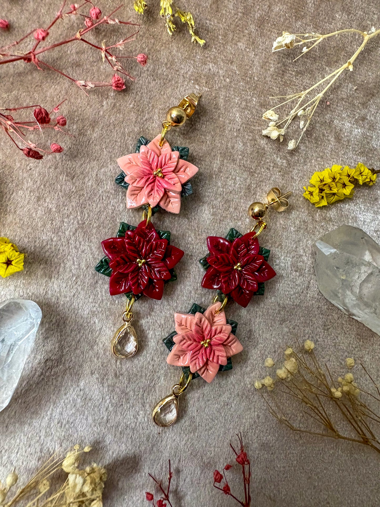 Poinsettia Dangle Earrings